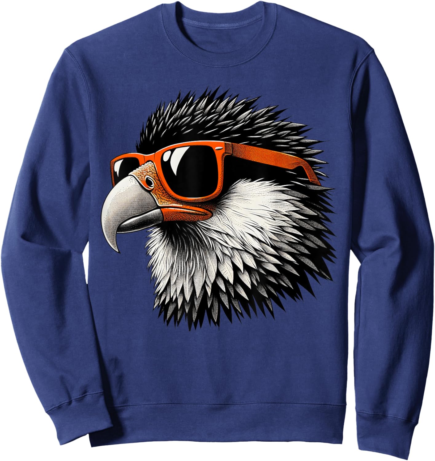 Cool Caracara Bird Wearing Sunglasses Graphic Art Sweatshirt - Sweatshirt | Navy