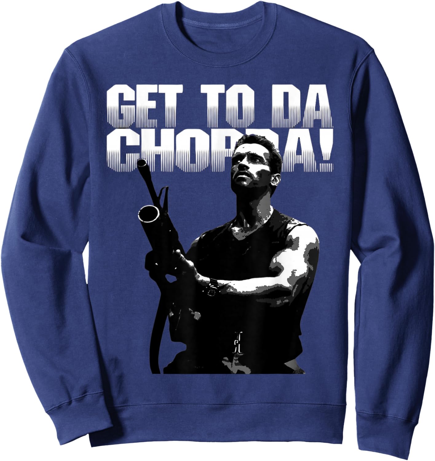 Da Choppa Black -Adults Classic Fit - Modern Movie Letter Print Short Sleeve - Small Sweatshirt - Sweatshirt | Navy