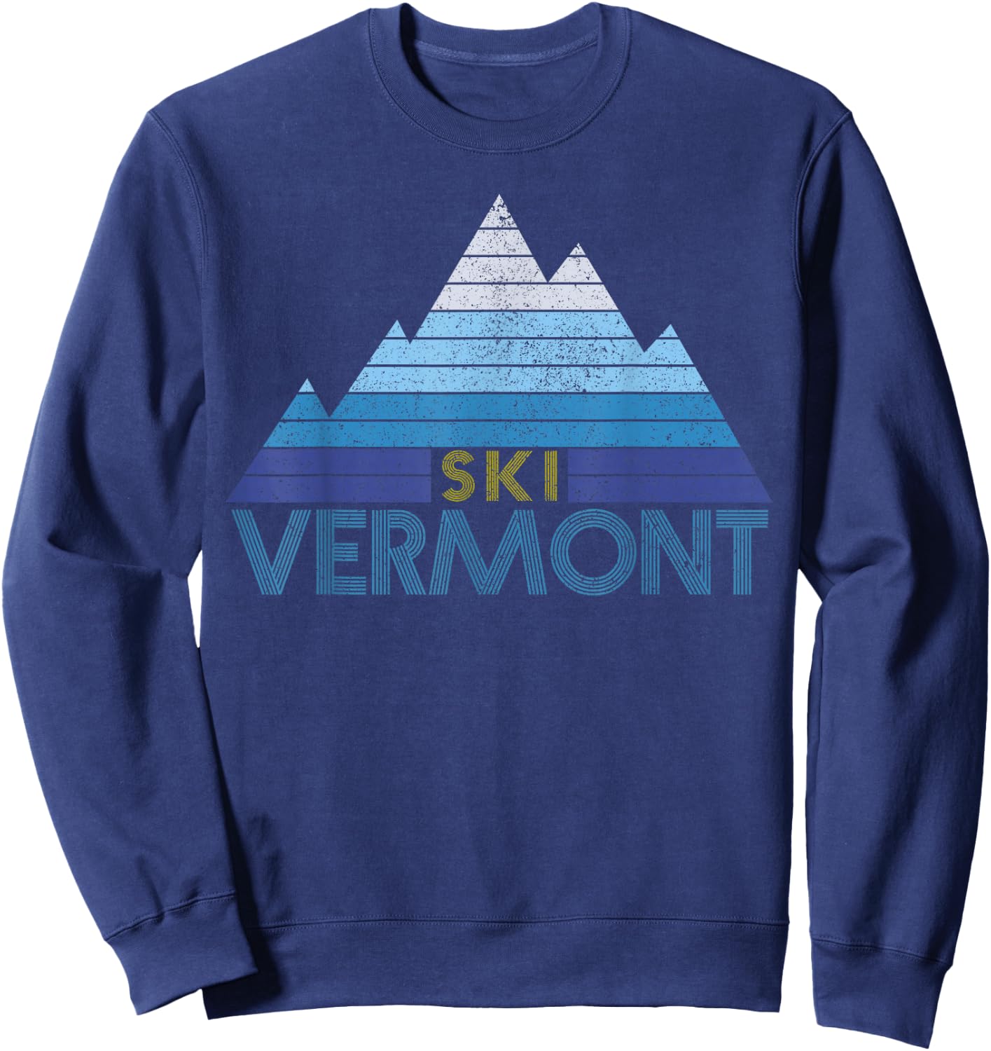 Vermont Ski Souvenir Vintage Mountain Sports Winter Sports Sweatshirt - Sweatshirt | Navy