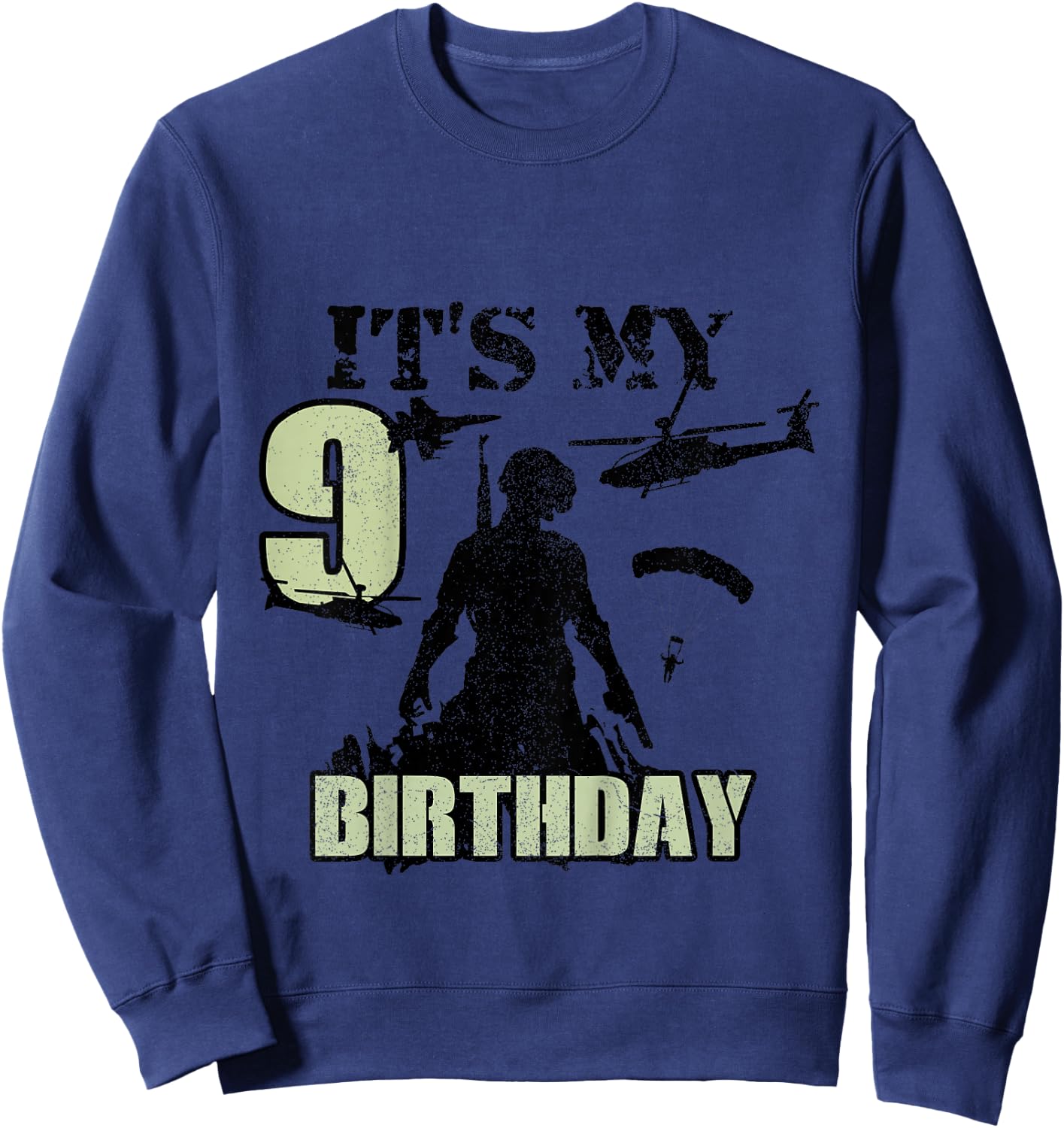 9 Year Old Call Of Theme It's My Birthday Gift Boys Girls Sweatshirt - Sweatshirt | Navy