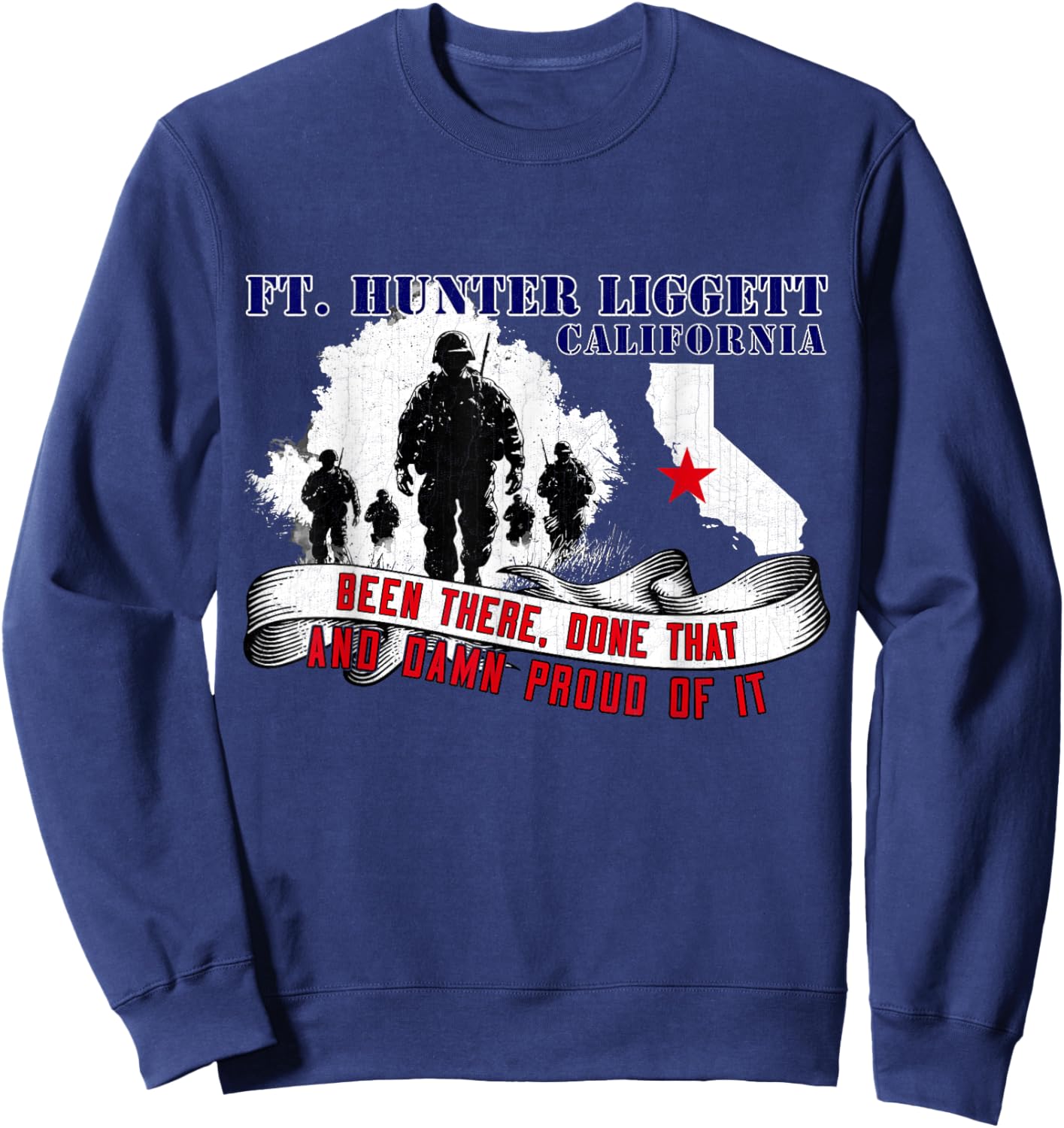 Fort Hunter Liggett California US Military Base Veterans Day Sweatshirt - Sweatshirt | Navy