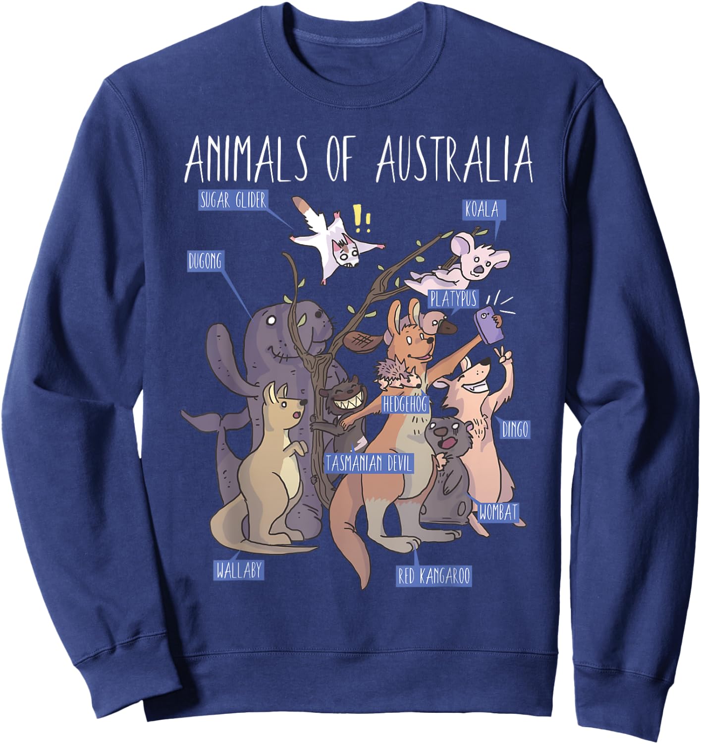 Animals Of Australia Australian Animal Educational Sweatshirt - Sweatshirt | Navy