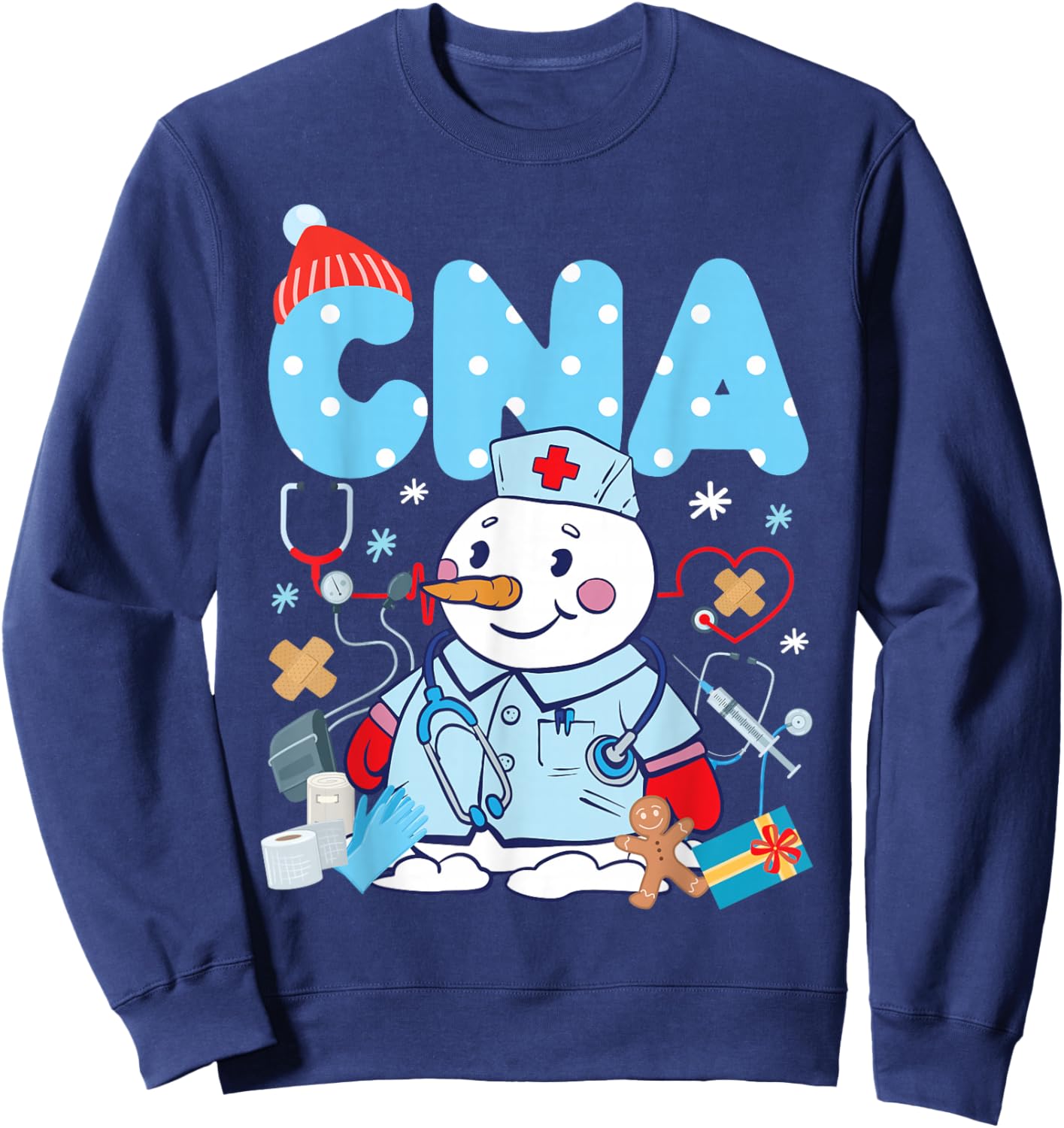 CNA Nurse Certified Nursing Assistant Christmas Cna Sweatshirt - Sweatshirt | Navy