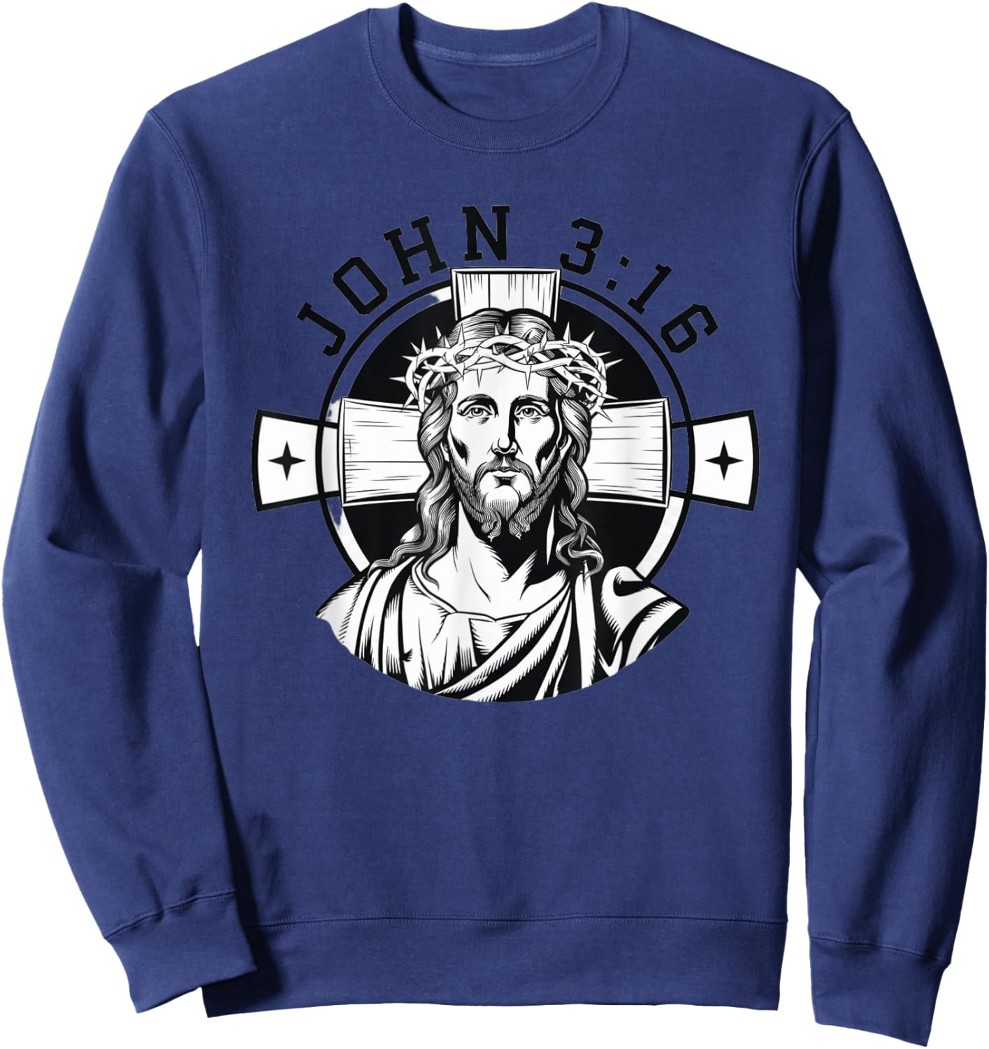 For God So Loved The World Christian Bible Verse John 3 16 Sweatshirt - Sweatshirt | Navy