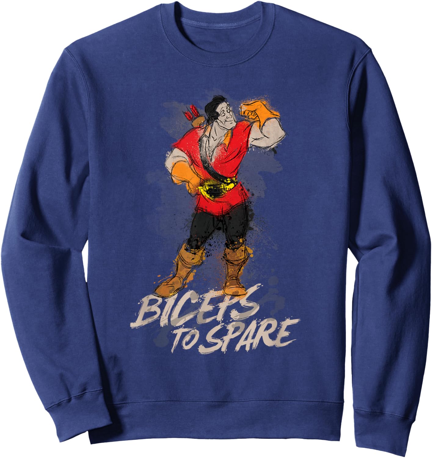 Disney Beauty and the Beast Gaston Biceps to Spare Sweatshirt - Sweatshirt | Navy
