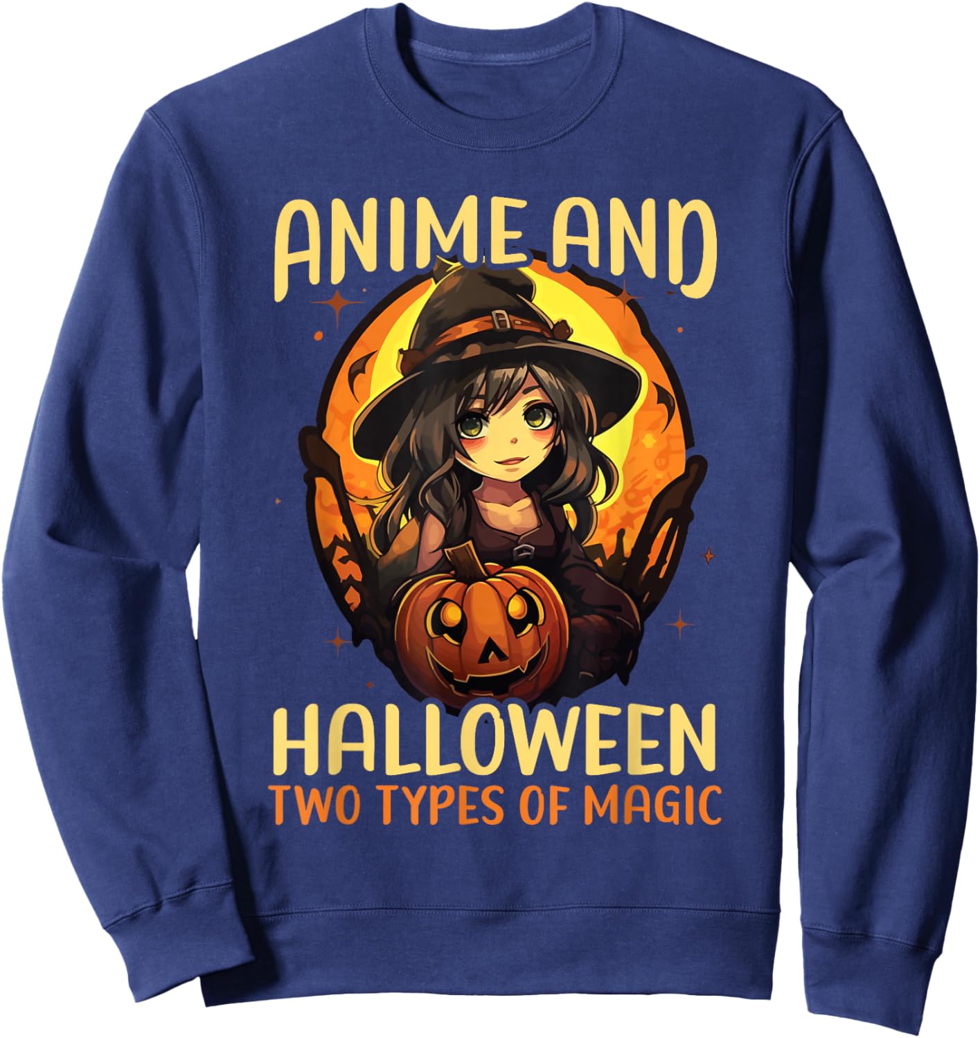 Anime Halloween Kawaii Trick Or Treat Spooky Manga Reader Sweatshirt - Sweatshirt | Navy