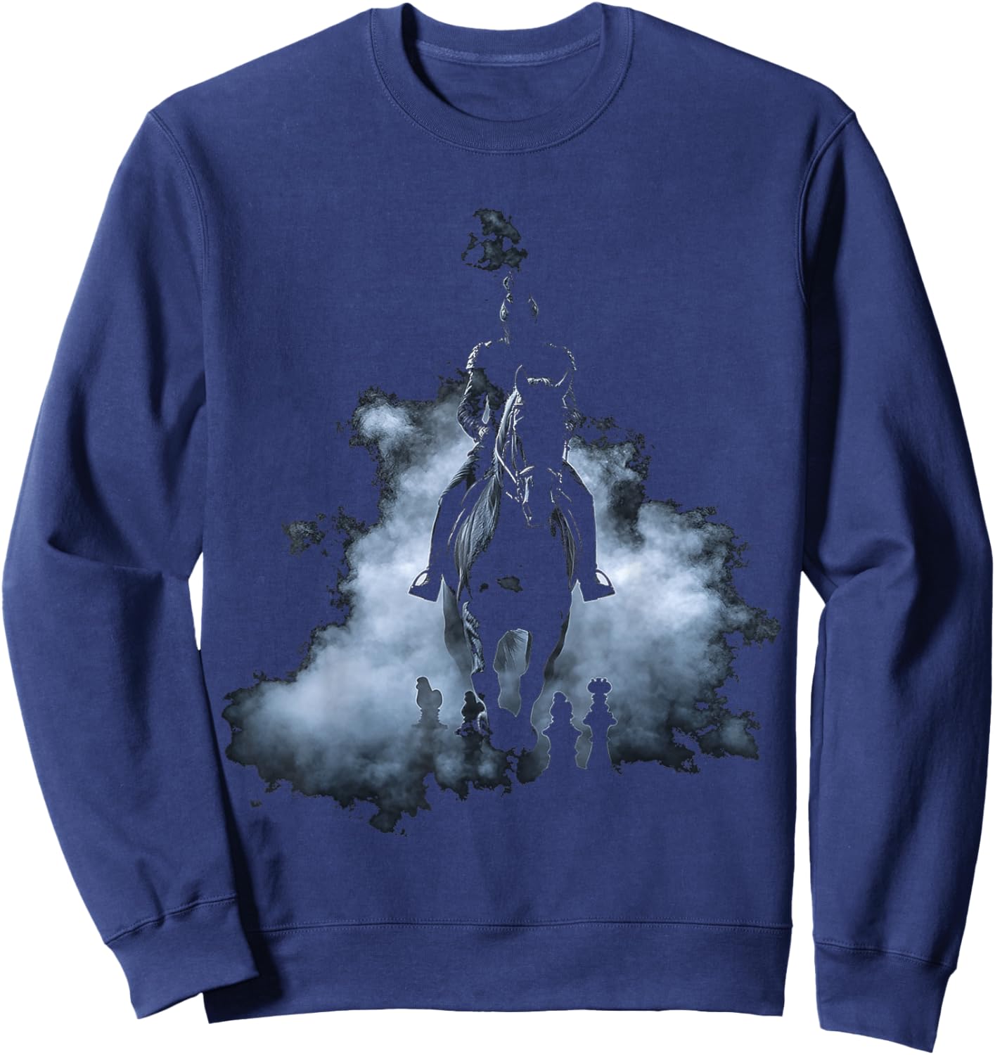 Horse Illustration Men Animal Pattern Lover Portrait Art Horse Sweatshirt - Sweatshirt | Navy