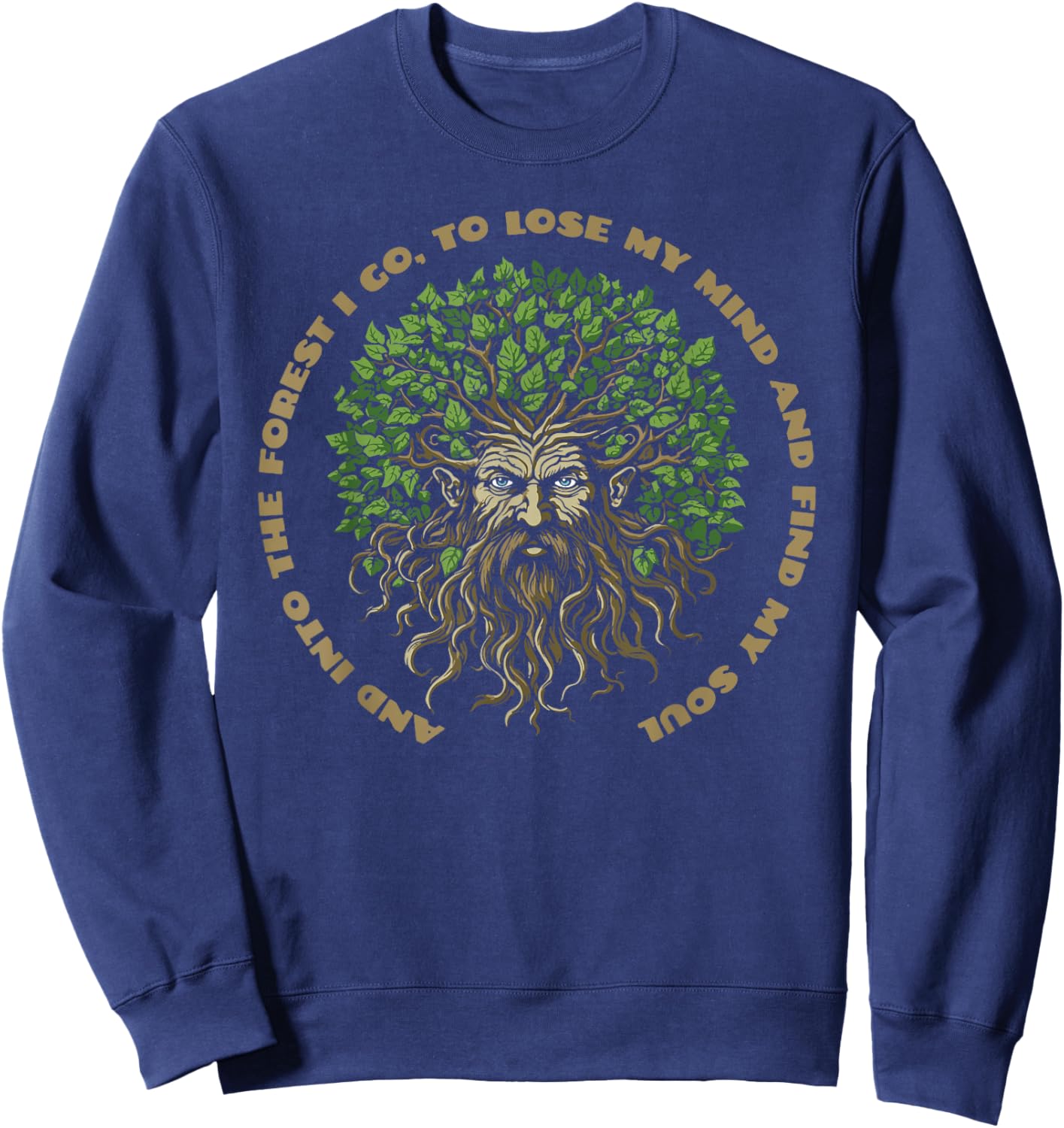Into the Forest I Go Vintage Nature & Outdoor Lover Sweatshirt - Sweatshirt | Navy