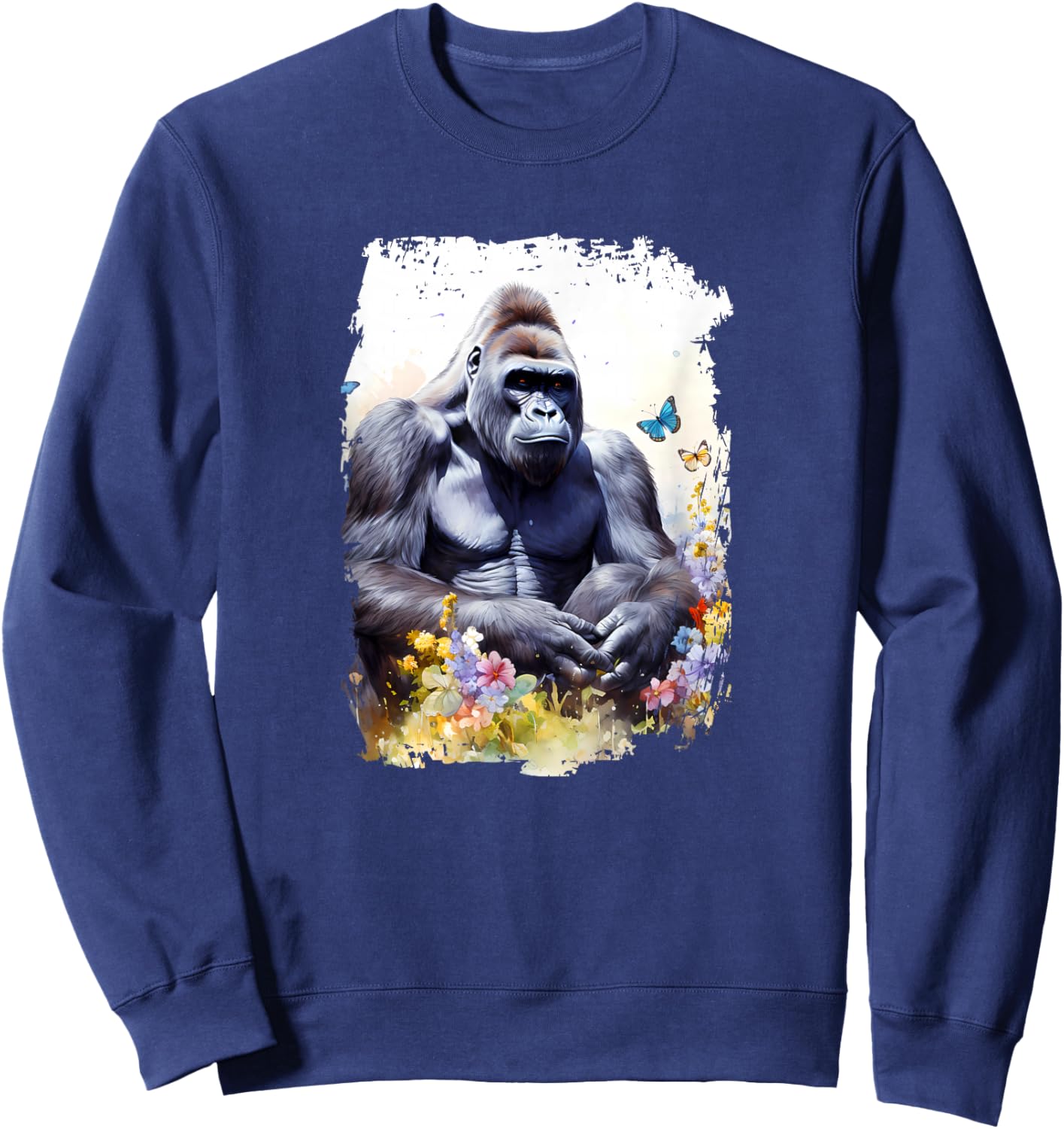 Gorilla Flower Butterfly Sweatshirt - Sweatshirt | Navy