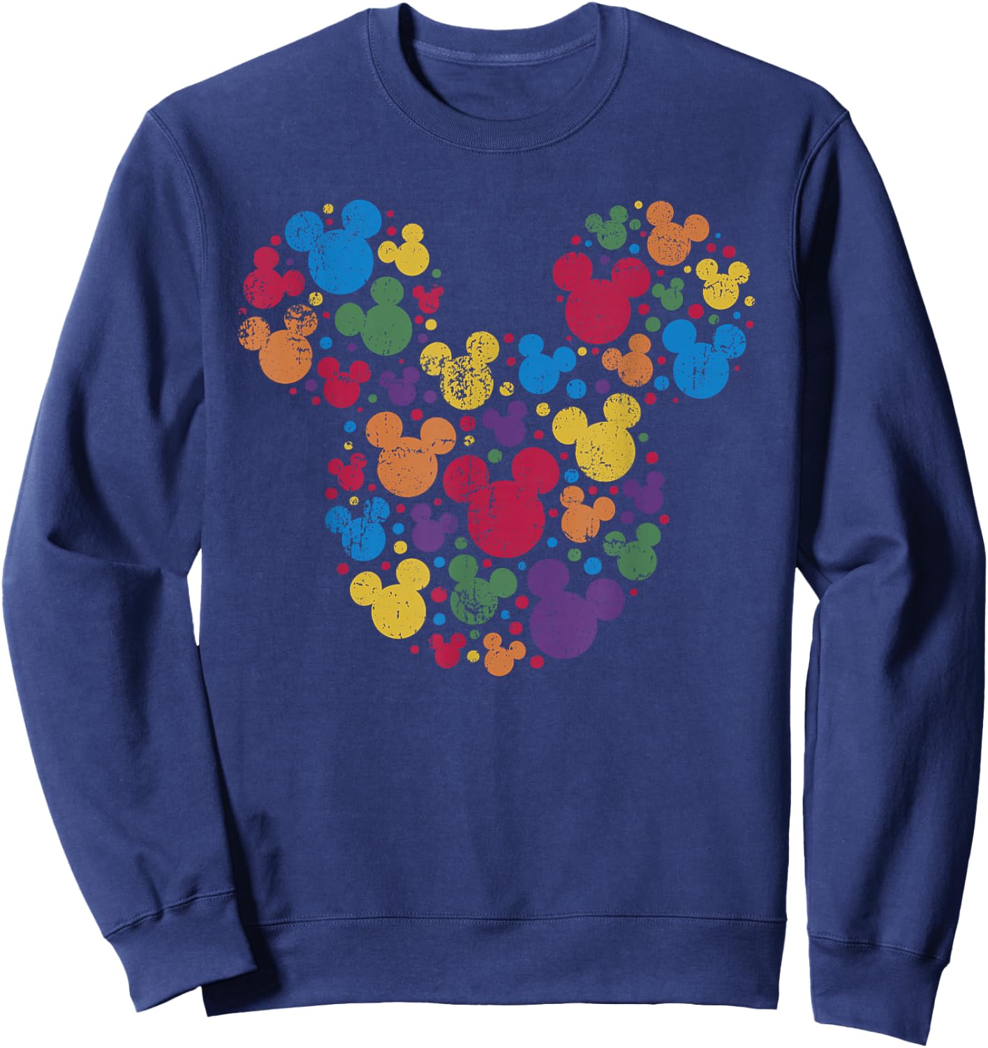 Disney Mickey Mouse Icon Retro Rainbow Small Sweatshirt - Sweatshirt | Navy