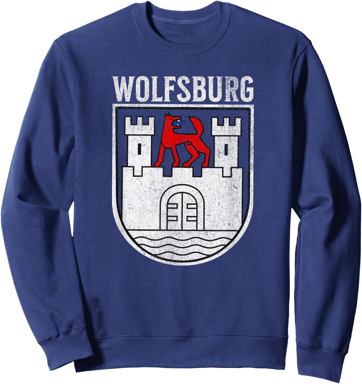 Wolfsburg Germany Deutschland Crest Arms Emblem Sweatshirt - Sweatshirt | Navy