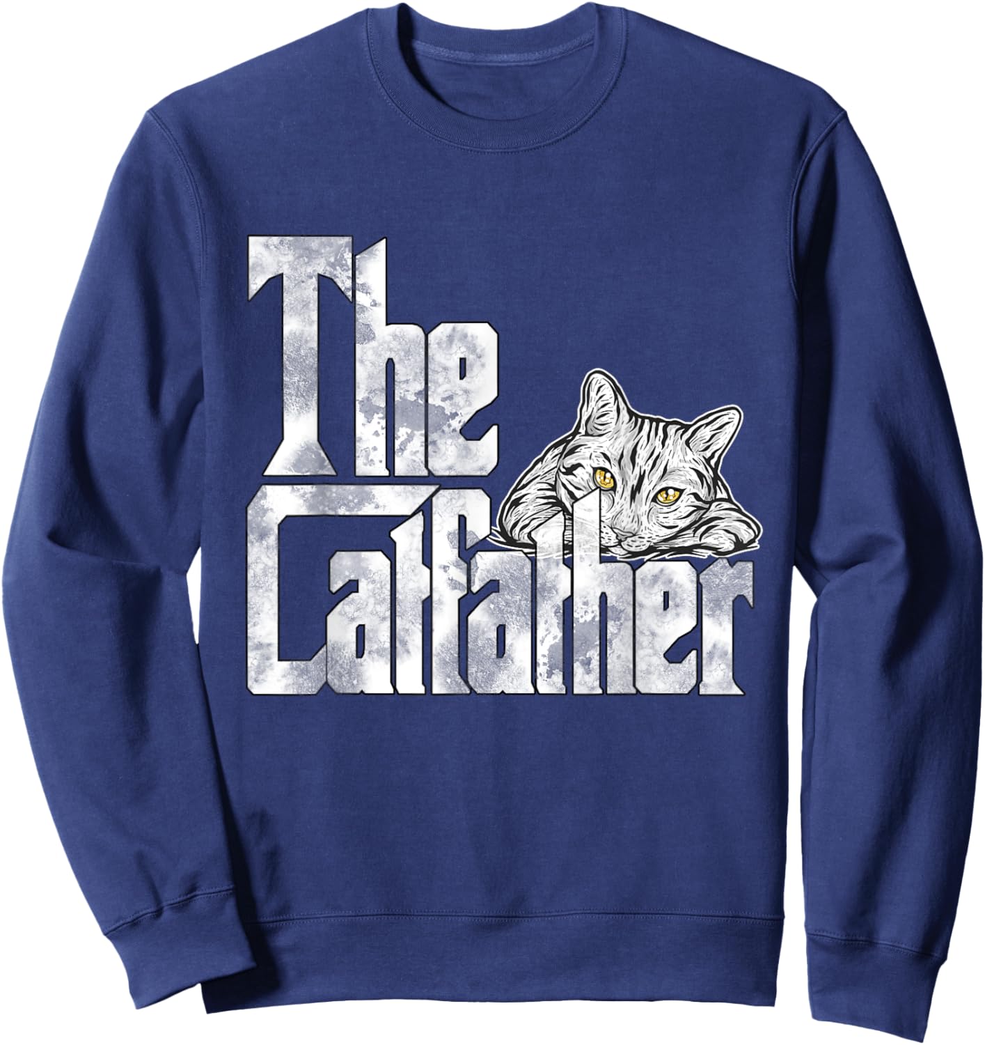 The Catfather Cat Father Mafia Whiskers Male Daddy Sweatshirt - Sweatshirt | Navy