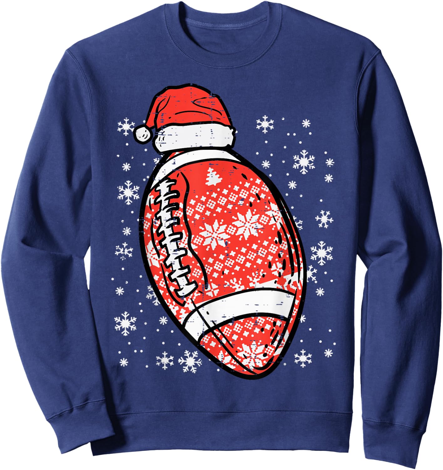 Christmas American Football Santa Xmas Sports Men Boys Kids Sweatshirt - Sweatshirt | Navy