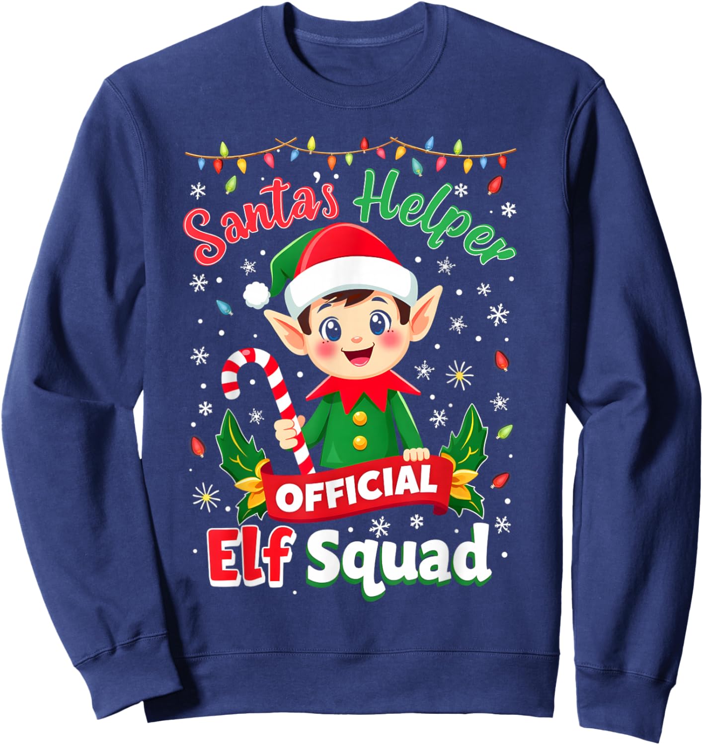 Elf Squad Santa's Holiday Helper Cute Elves Family Group Sweatshirt - Sweatshirt | Navy