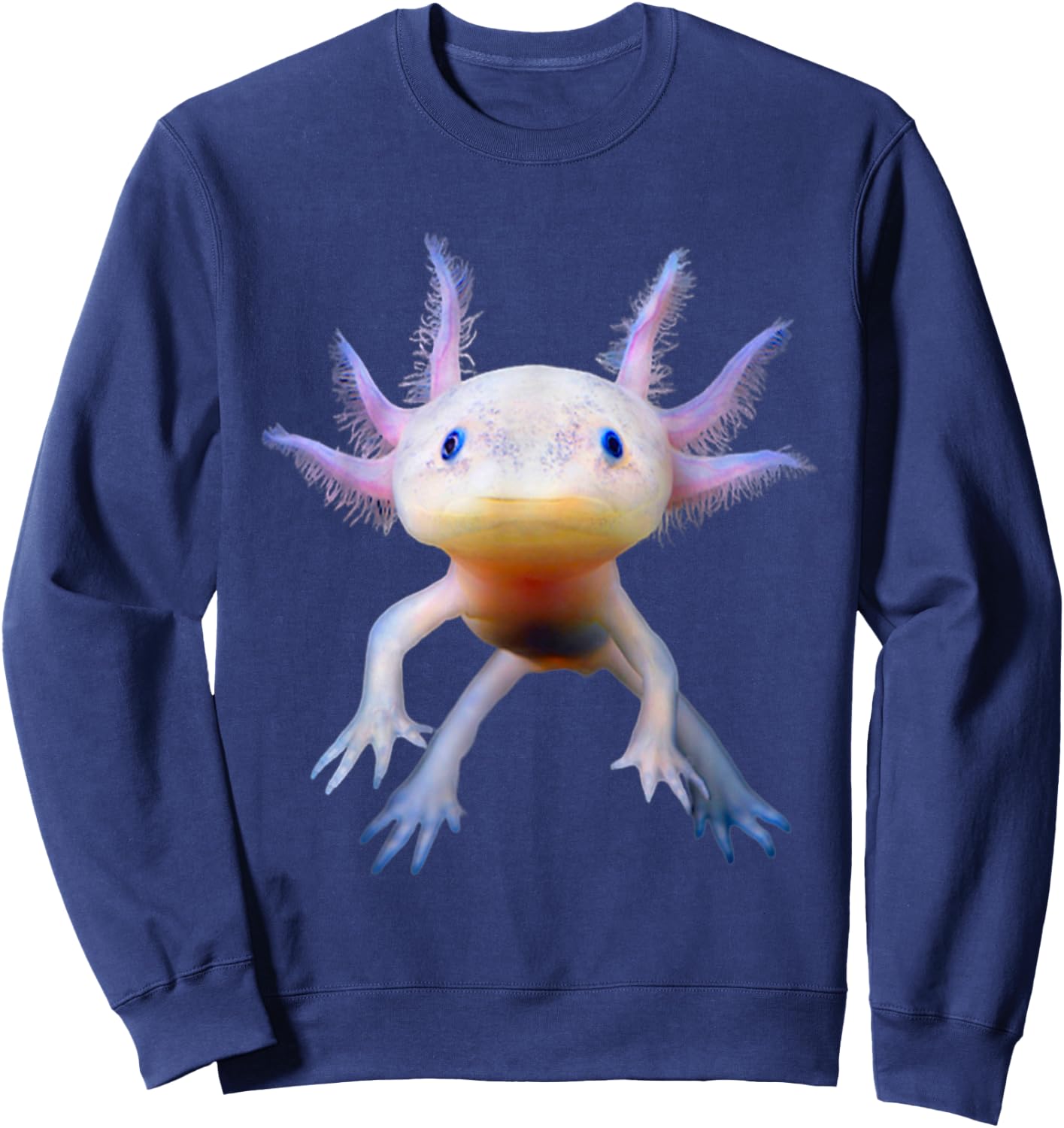 Axolotl Mexican Walking Fish Cute Amphibian Axolotl Sweatshirt - Sweatshirt | Navy