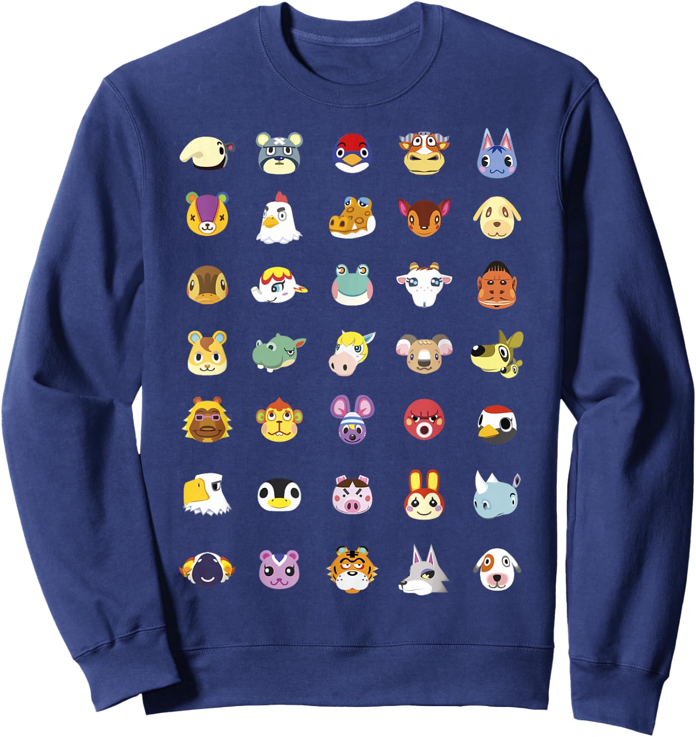 Animal Crossing: New Horizons Vintage Nintendo Faces Line Up Sweatshirt - Sweatshirt | Navy