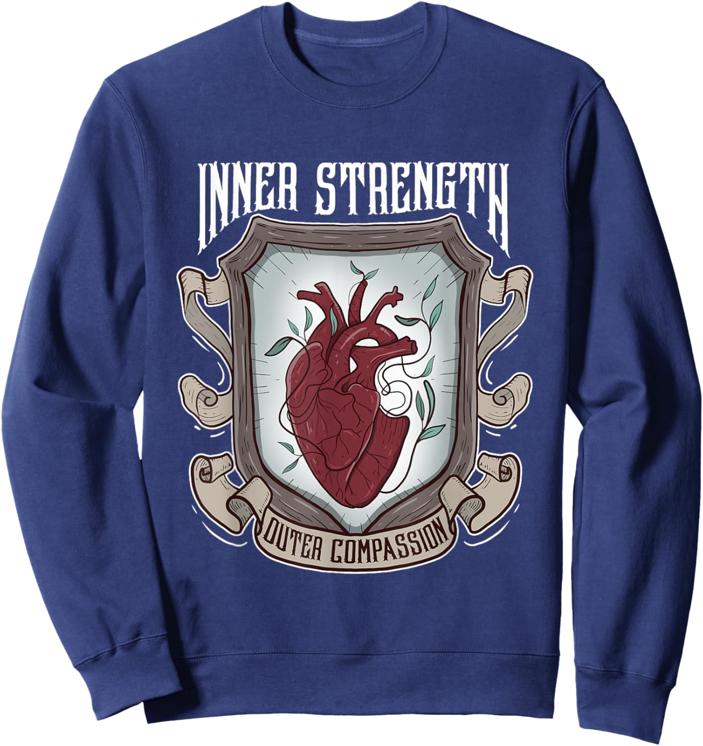 Inner Strength Outer Compassion Social Phobia Anxiety Sweatshirt - Sweatshirt | Navy