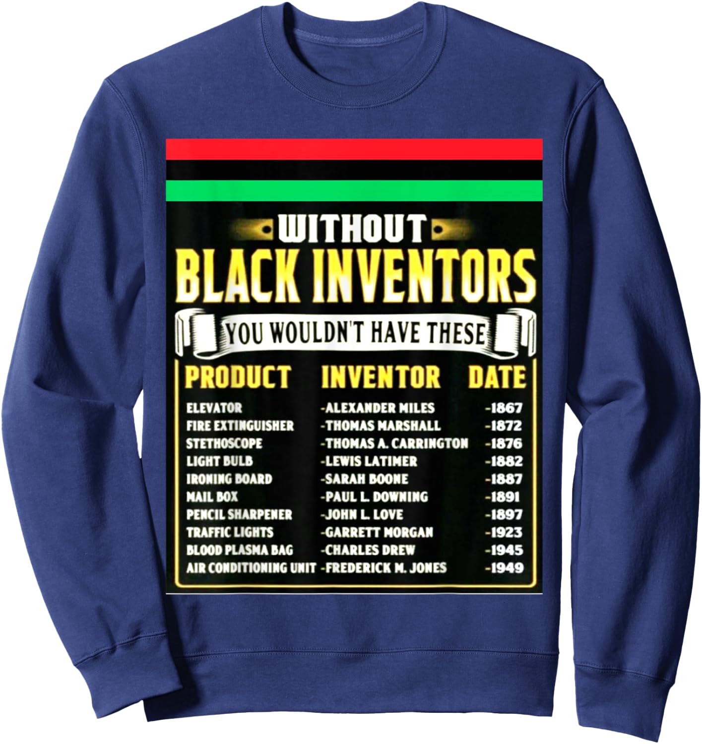 History Of Black Inventors Black History Month 2A1 Sweatshirt - Sweatshirt | Navy