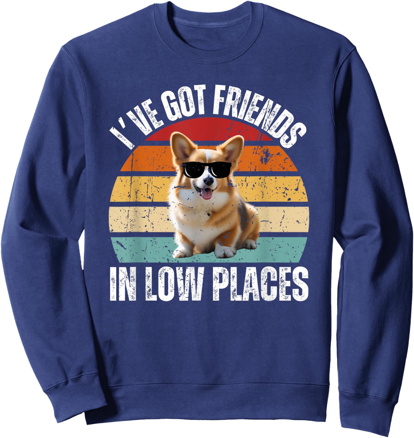 Cute Corgi Art Pet Dog Cardigan Corgi Women Kids Sweatshirt - Sweatshirt | Navy