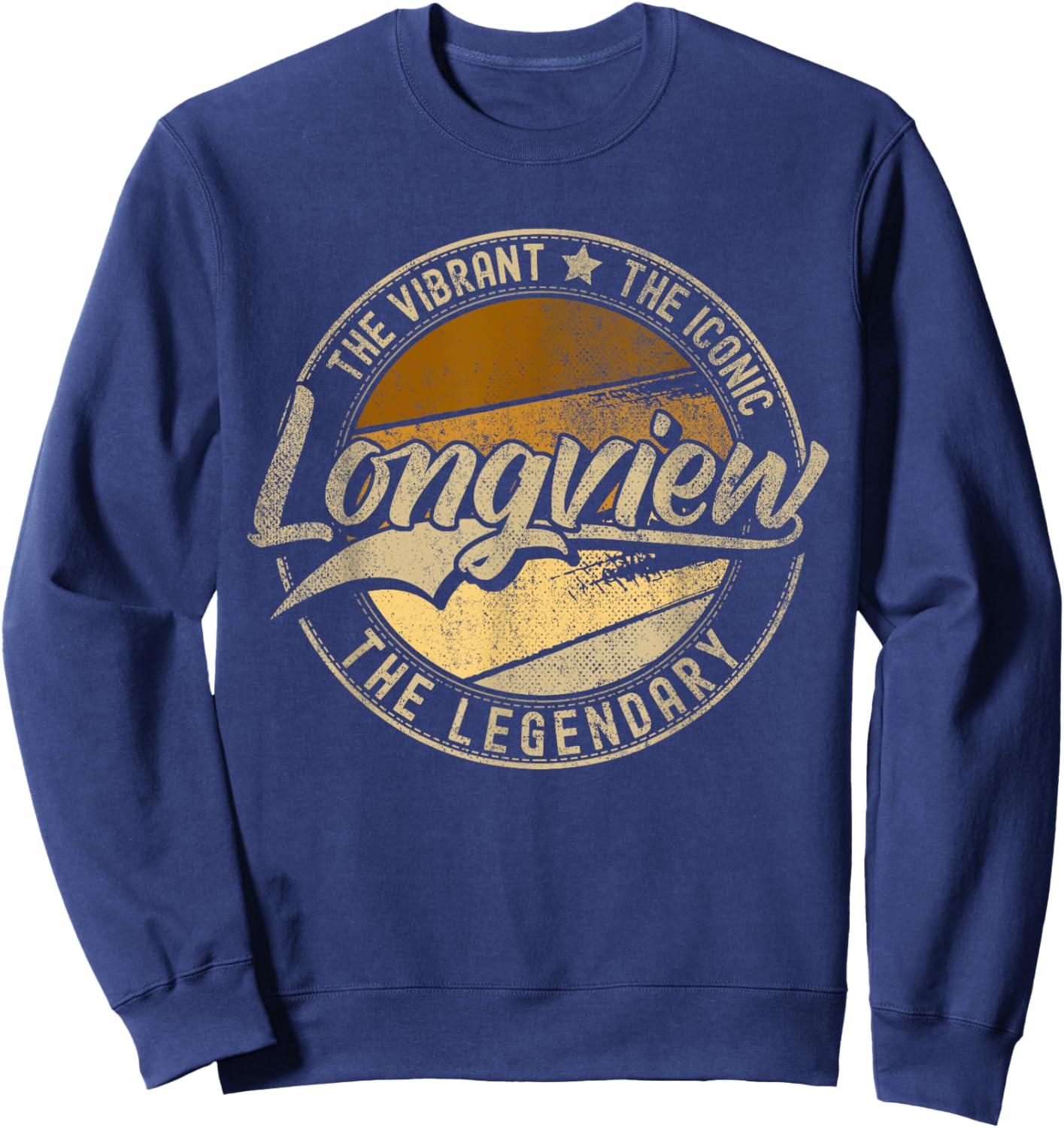 Longview TX | Texas | Vintage Distressed Sweatshirt - Sweatshirt | Navy