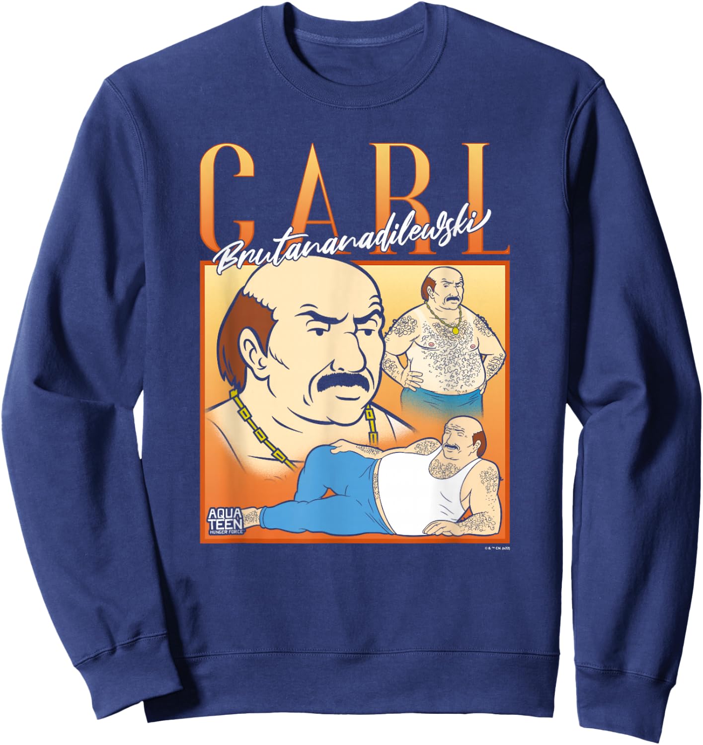 Aqua Teen Hunger Force Carl Brutananadilewski 90's Album Sweatshirt - Sweatshirt | Navy