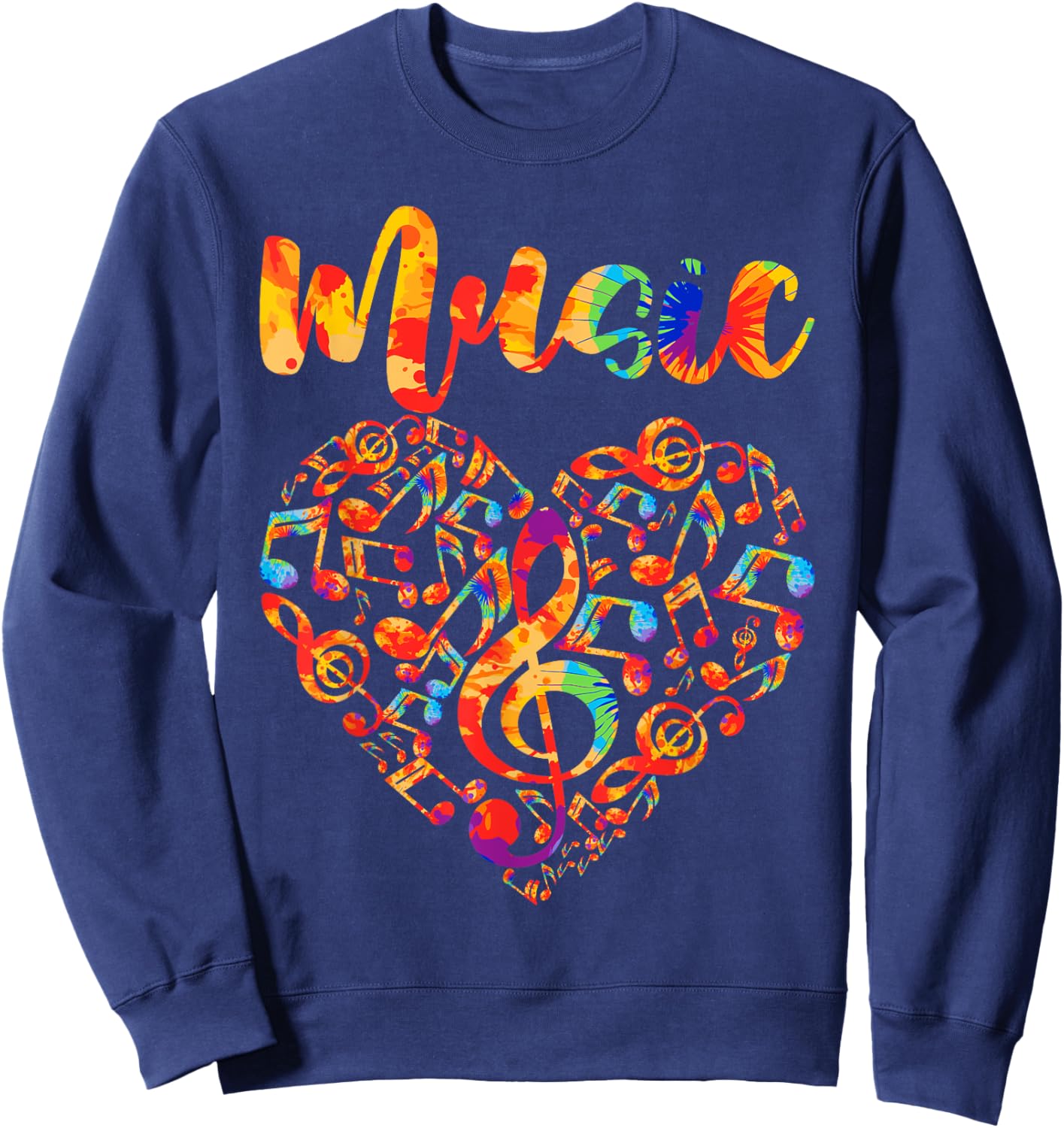 Musician Musical Instrument Music Notes Treble Clef Sweatshirt - Sweatshirt | Navy