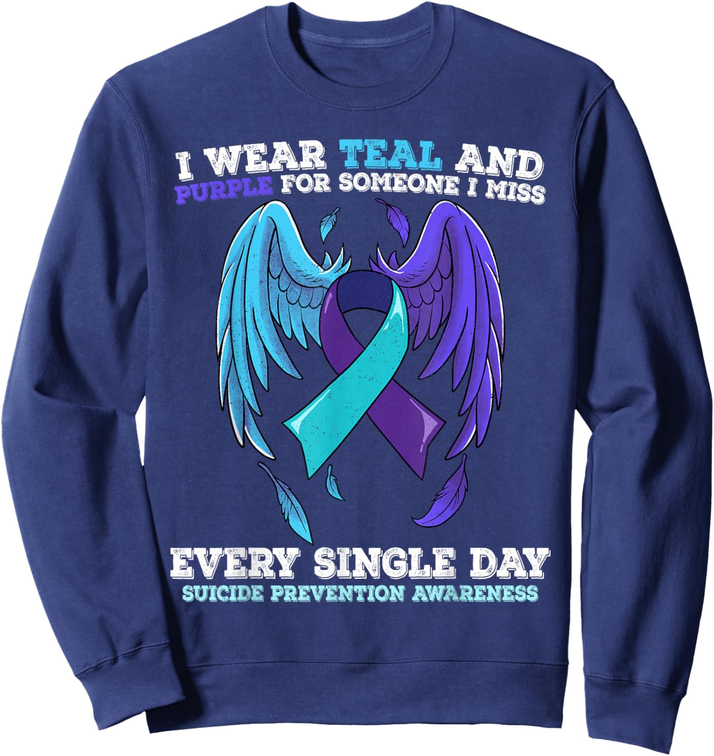 Suicide Prevention Awareness Sweatshirt - Sweatshirt | Navy