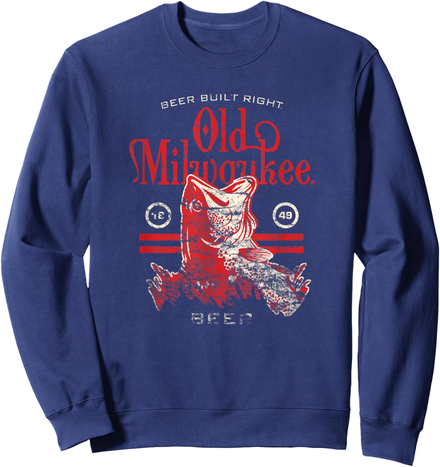 Old Milwaukee Style - Beer Built Right Bass Sweatshirt - Sweatshirt | Navy