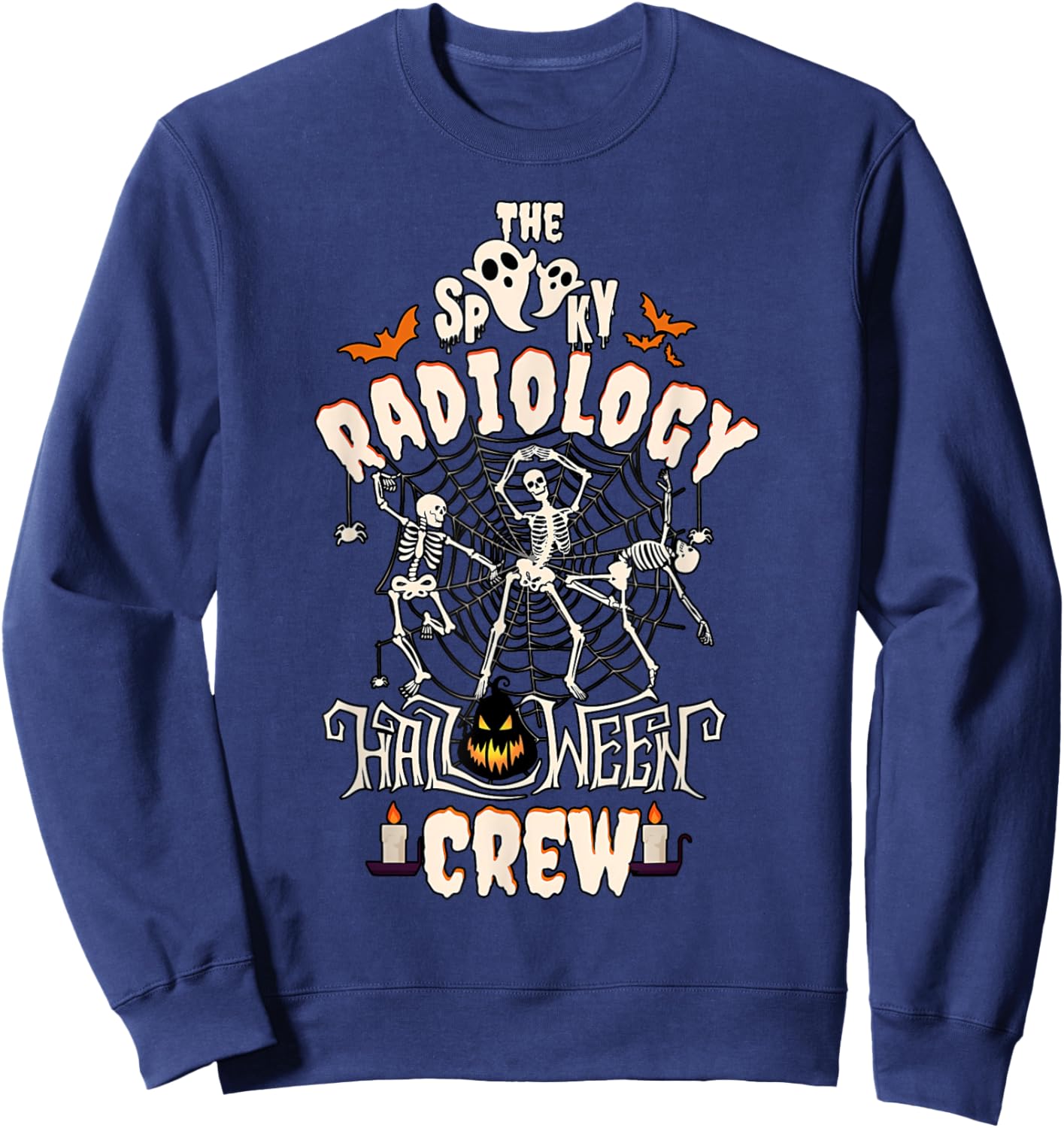 Spooky Halloween Radiology Tech Skeleton Xray CT Tech Sweatshirt - Sweatshirt | Navy