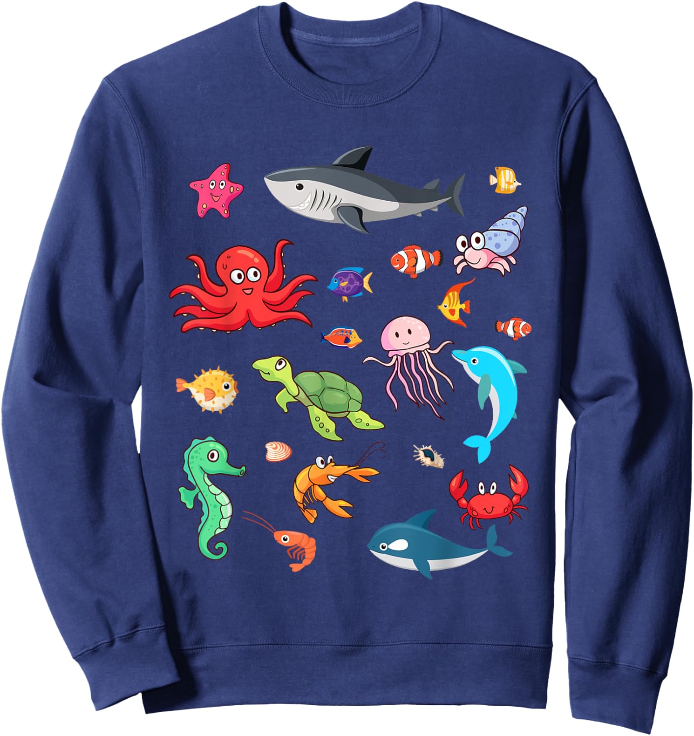 Children Children Sea Creatures Clown Fish Cute Sweatshirt - Sweatshirt | Navy