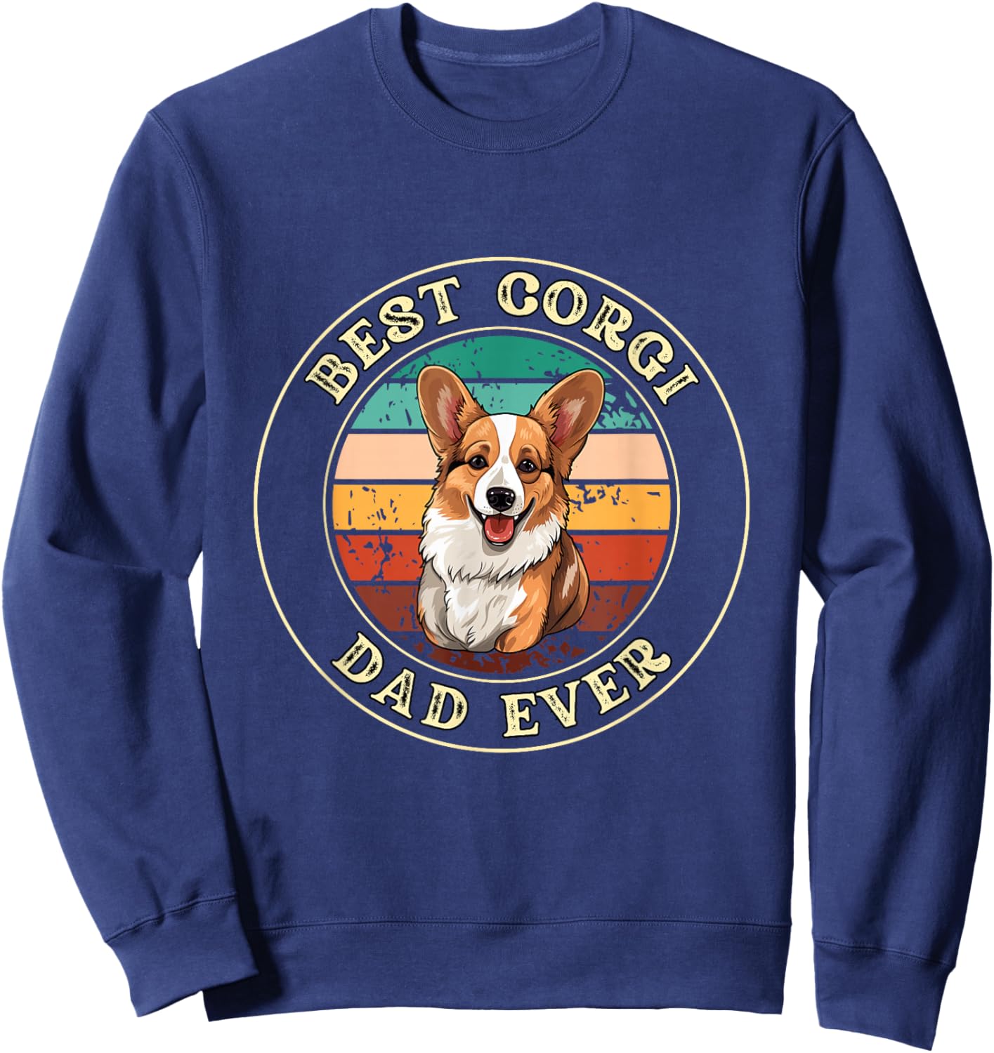 Funny Corgi Dad Gift Sweatshirt - Sweatshirt | Navy