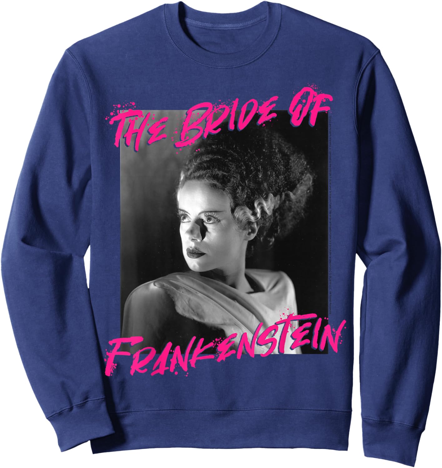 Universal Monsters The Bride Of Frankenstein Paint Splatter Sweatshirt - Sweatshirt | Navy