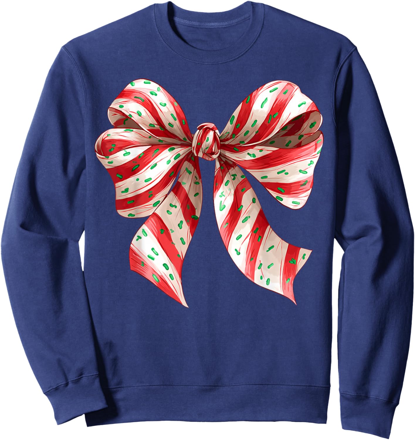 Coquette Bow Christmas Tree Cake Christmas Girls Women Sweatshirt - Sweatshirt | Navy