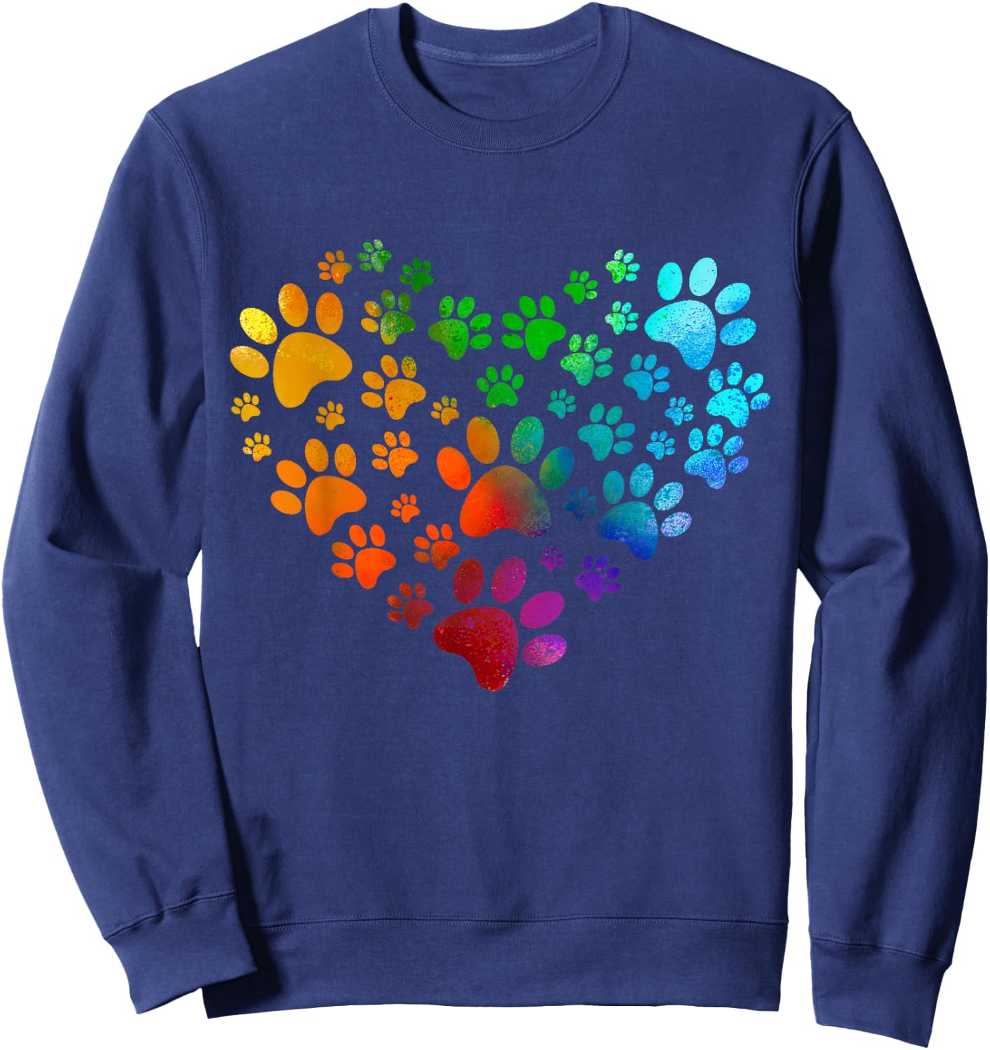 Paw Heart Paw Print Dog Heart Dog Accessories Gift Women Girls Kids Sweatshirt - Sweatshirt | Navy