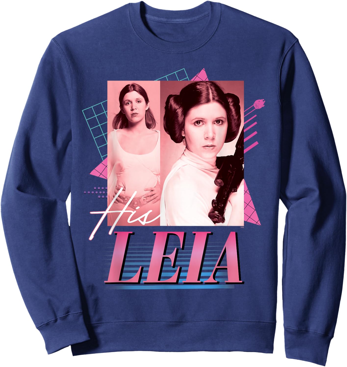 Star Wars Valentine’s Day ’90s Couples Matching His Leia Sweatshirt - Sweatshirt | Navy