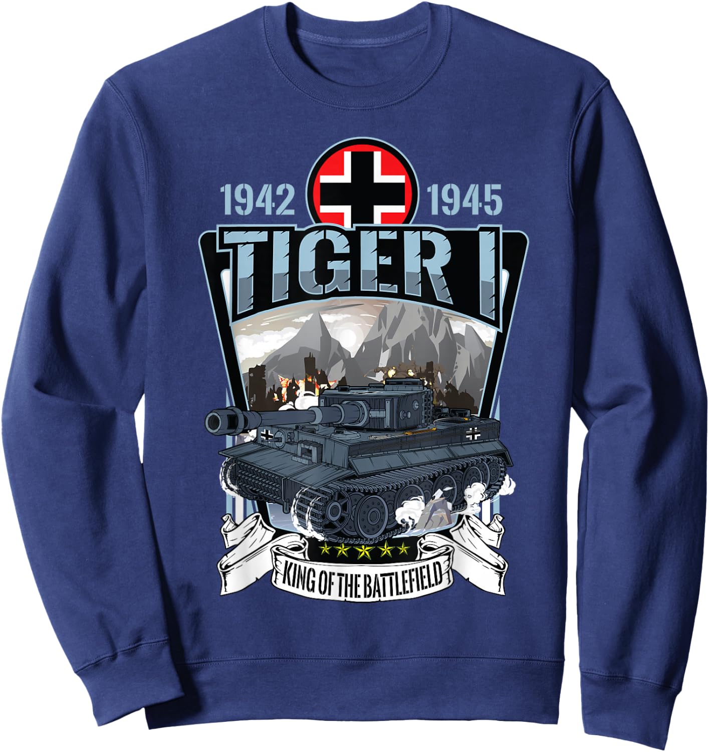 Vintage World War 2 German Tank Tiger I (1) Gift Sweatshirt - Sweatshirt | Navy