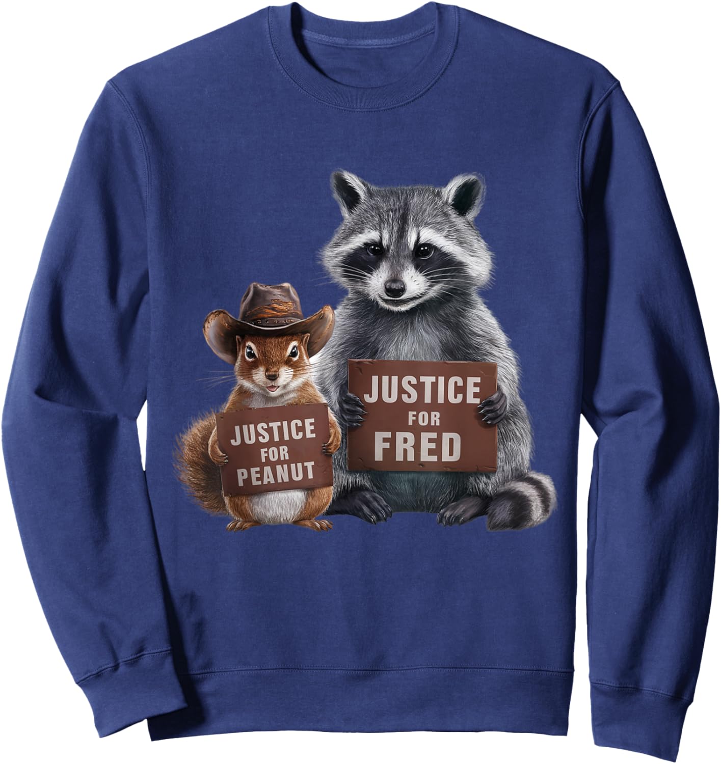 Justice For Peanut And Fred -Kids Black Cartoon Classic Sweatshirt - Sweatshirt | Navy