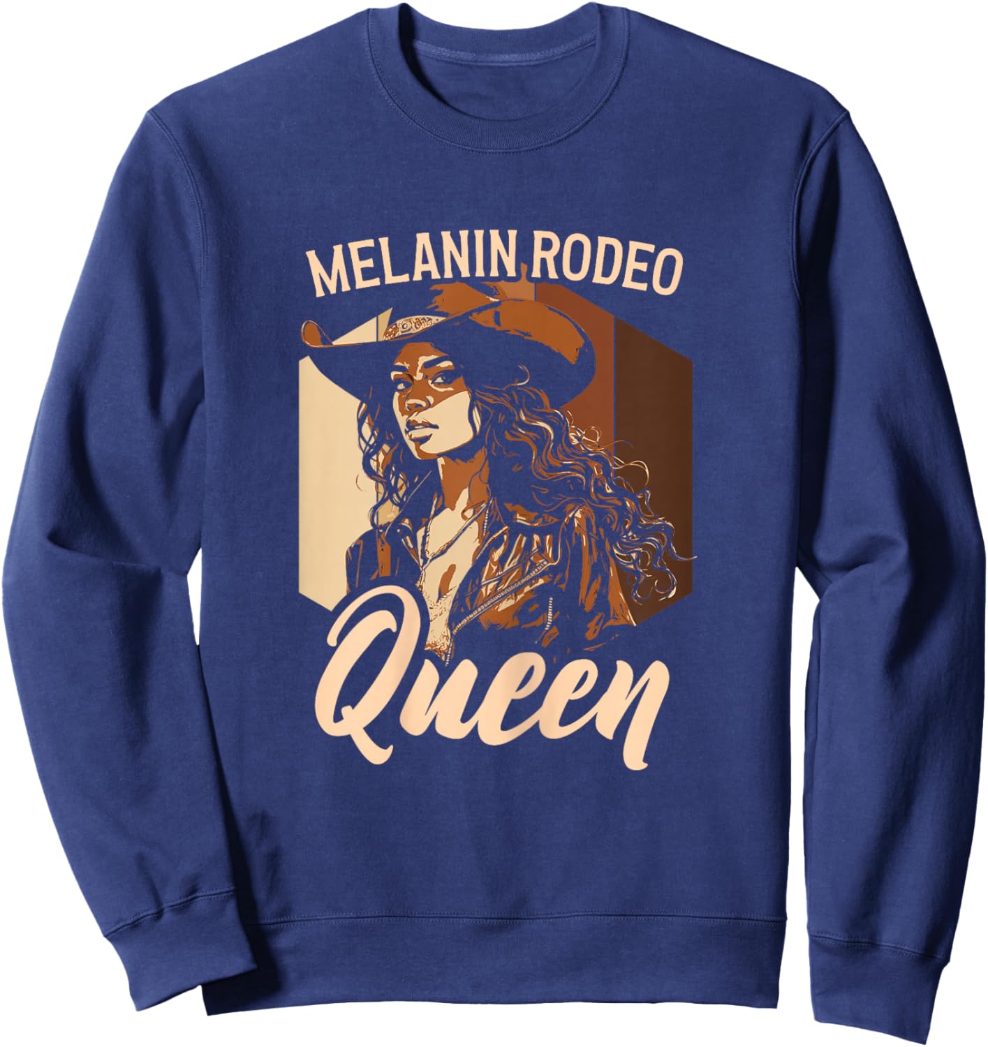 Melanin Rodeo Queen Bronc Riding African American Sweatshirt - Sweatshirt | Navy