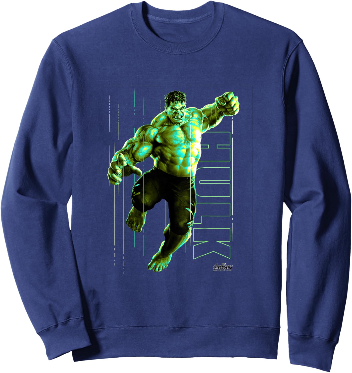 Kids Marvel Avengers: Infinity War Glowing Green Hulk Smash Sweatshirt - Sweatshirt | Navy