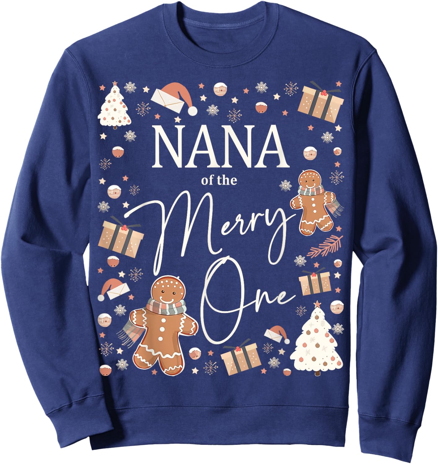 Nana of The Merry One Gingerbread Family's Fun at Christmas Sweatshirt - Sweatshirt | Navy