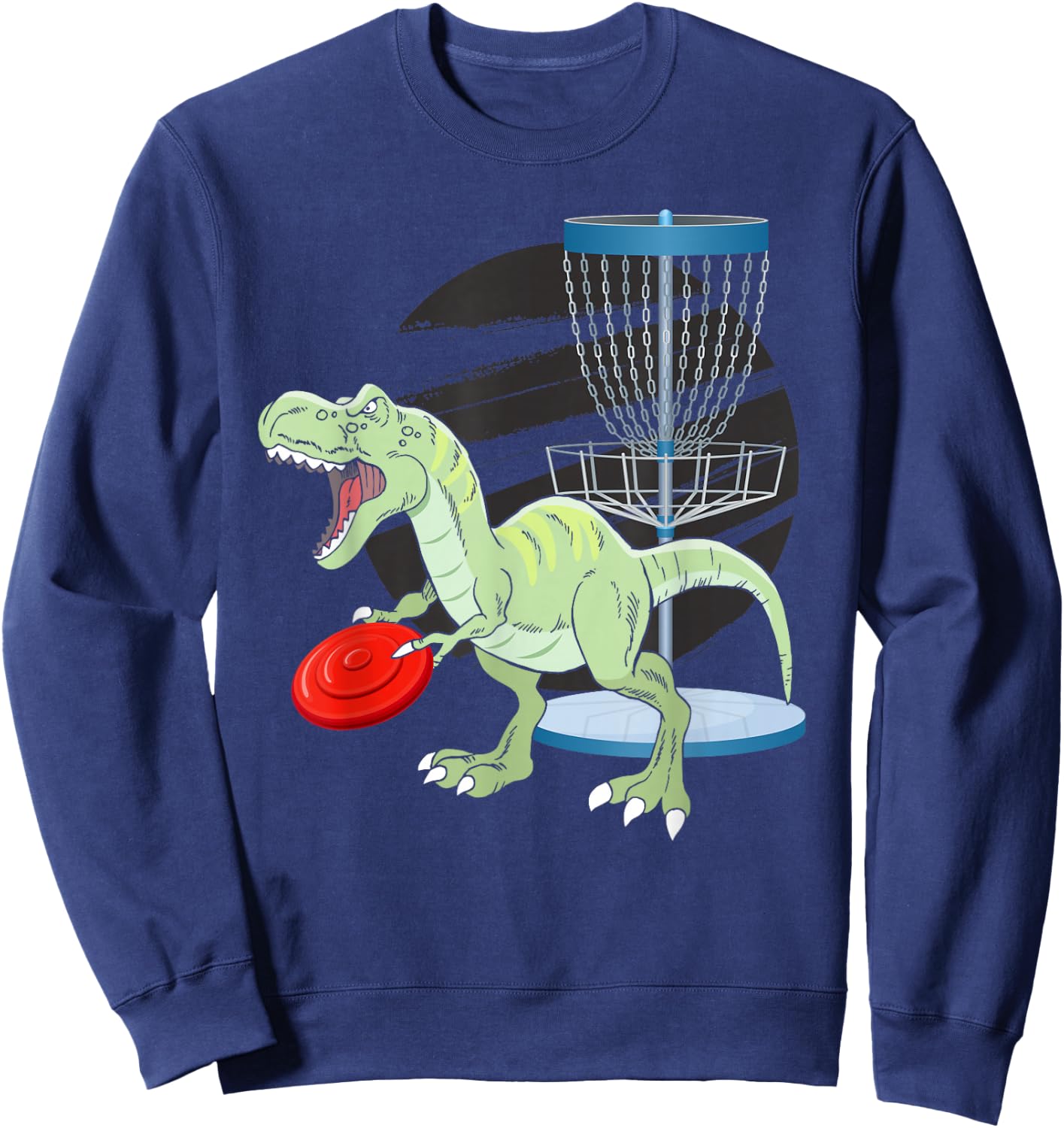 T Rex Frisbee Dinosaur Recreational Tosser Dino Disc Golf Sweatshirt - Sweatshirt | Navy