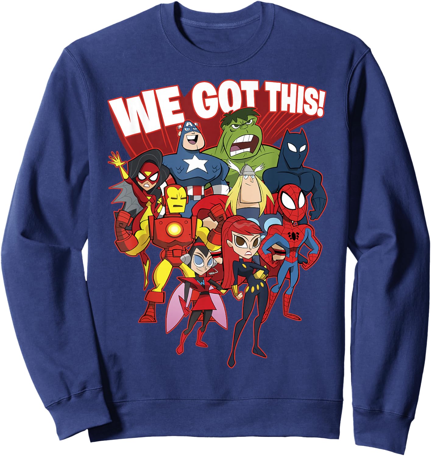 Marvel Avengers We Got This! Retro Cartoon Portrait Sweatshirt - Sweatshirt | Navy