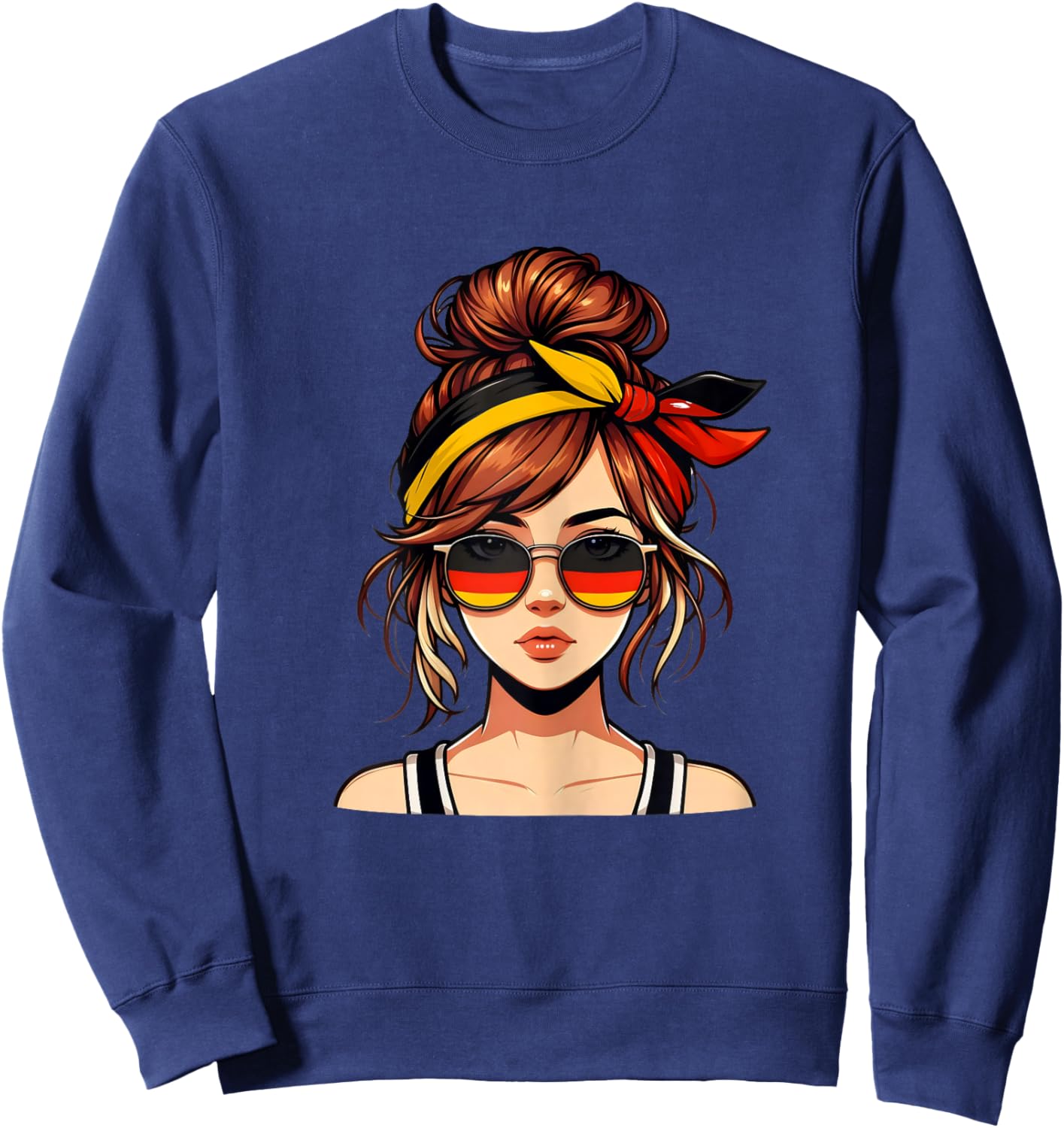 German Girl Deutsches Mädchen Deutschland Flagge Sweatshirt - Sweatshirt | Navy