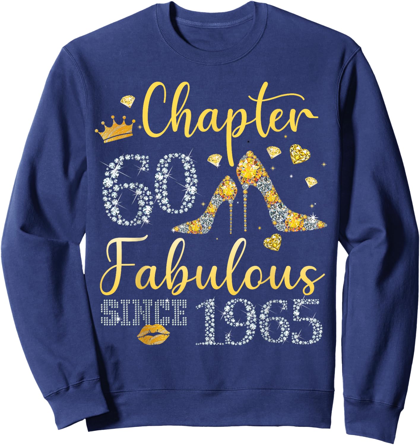 Women Chapter 60 Fabulous Since 1965 60 years old Birthday Sweatshirt - Sweatshirt | Navy