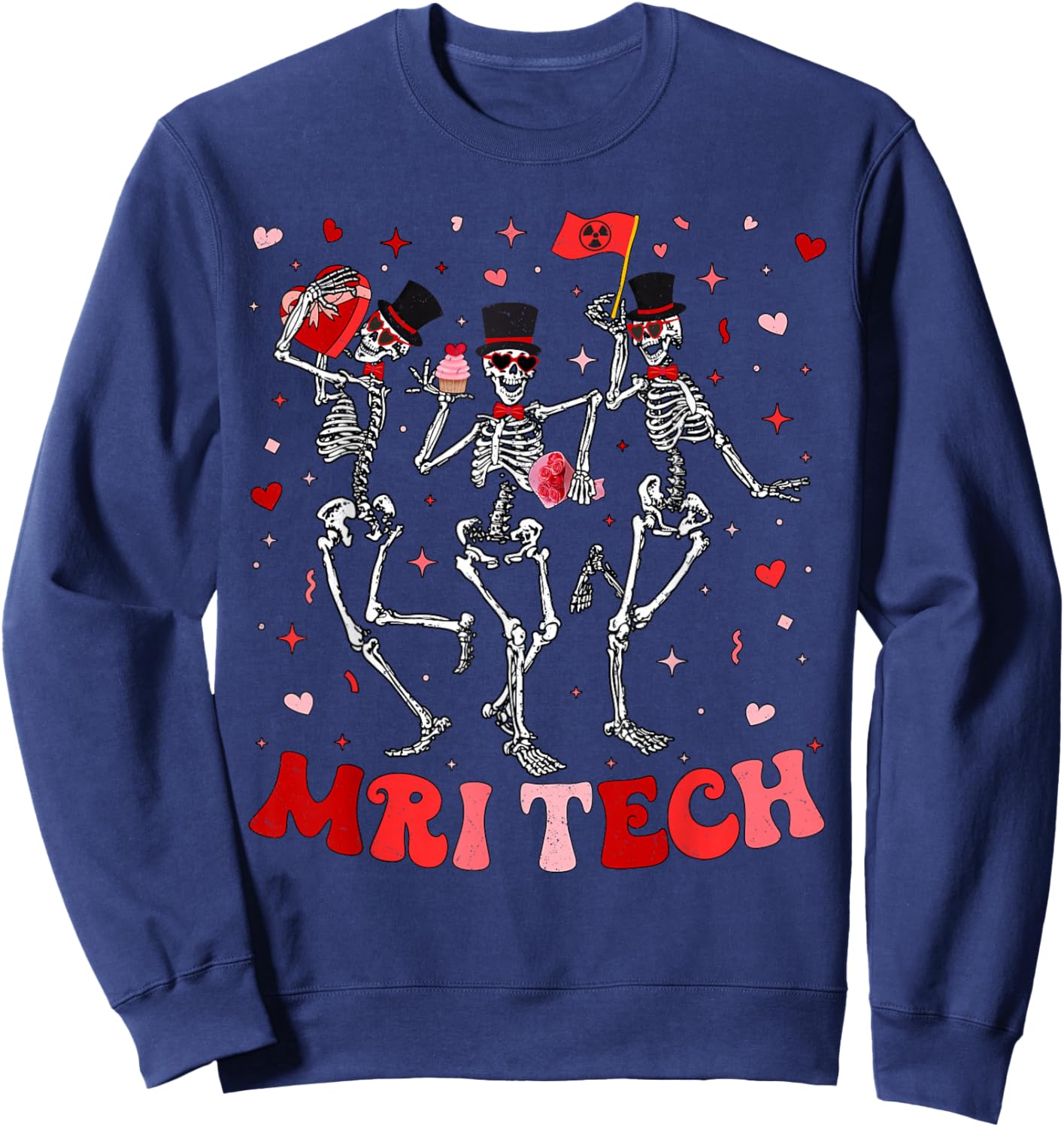 Skeleton MRI Radiology MRI Technologist MRI Tech Valentines Sweatshirt - Sweatshirt | Navy