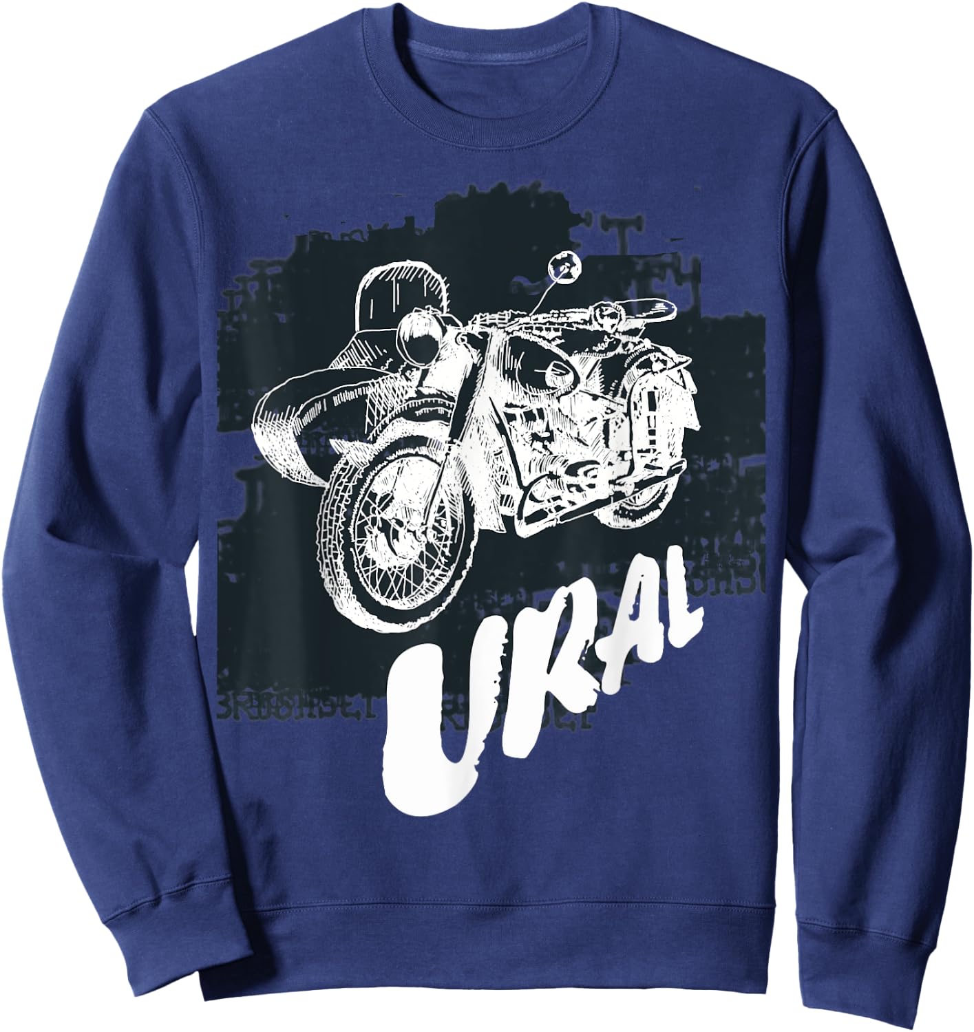Retro Motorcycle Ural - Vintage Sidecar Motorbike Sweatshirt - Sweatshirt | Navy