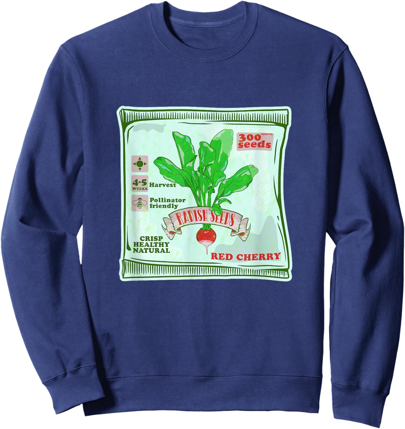 Radish seeds packet growing vegetables Sweatshirt - Sweatshirt | Navy