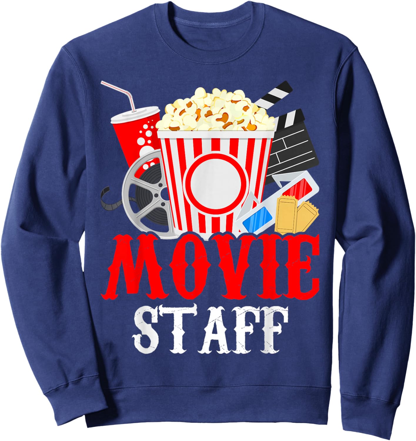 Movie Party Movie Night Movie Birthday Sweatshirt - Sweatshirt | Navy