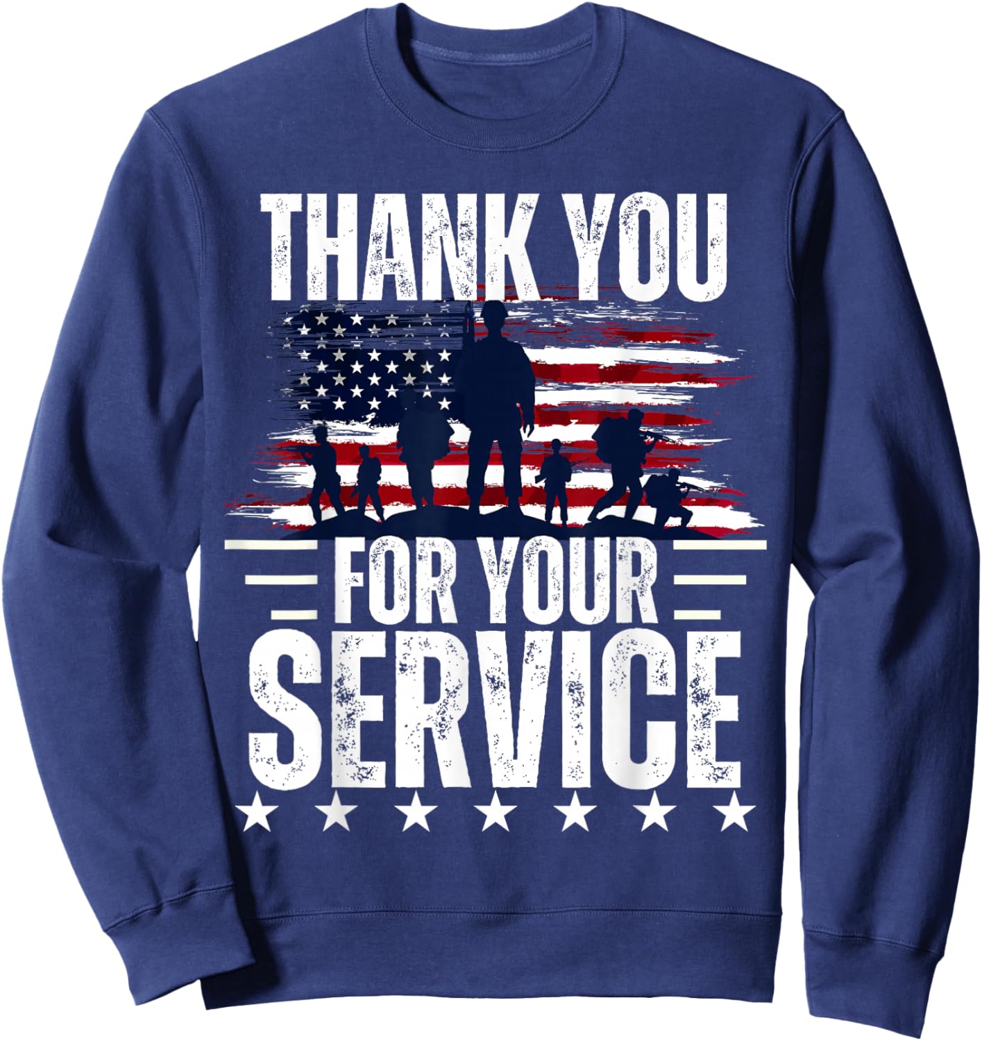 Vintage Veteran Thank You for Your Service Veteran's Day Sweatshirt - Sweatshirt | Navy
