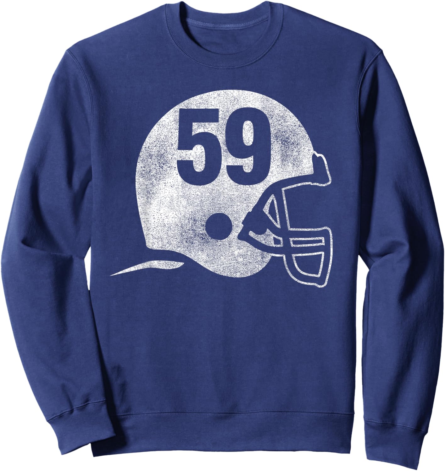 Vintage Football Helmet Player Number 59 Sweatshirt - Sweatshirt | Navy